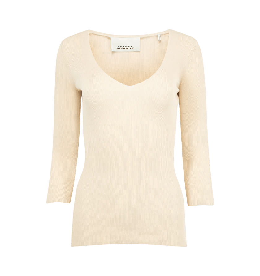 Isabel Marant o1h1sh11225 Felicia Blouse in Light Beige Size M / US 6-8 / IT 42-44 - 1 Thumbnail