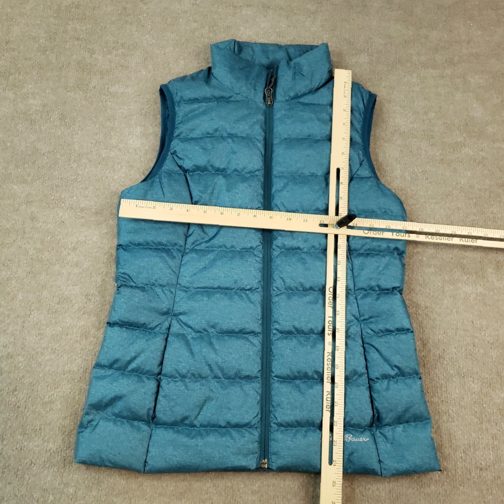 Eddie Bauer Eddie Bauer EB650 Puffer Vest Womens Small Blue Down Full Zip Pockets Mock Neck Size S / US 4 / IT 40 - 2 Thumbnail