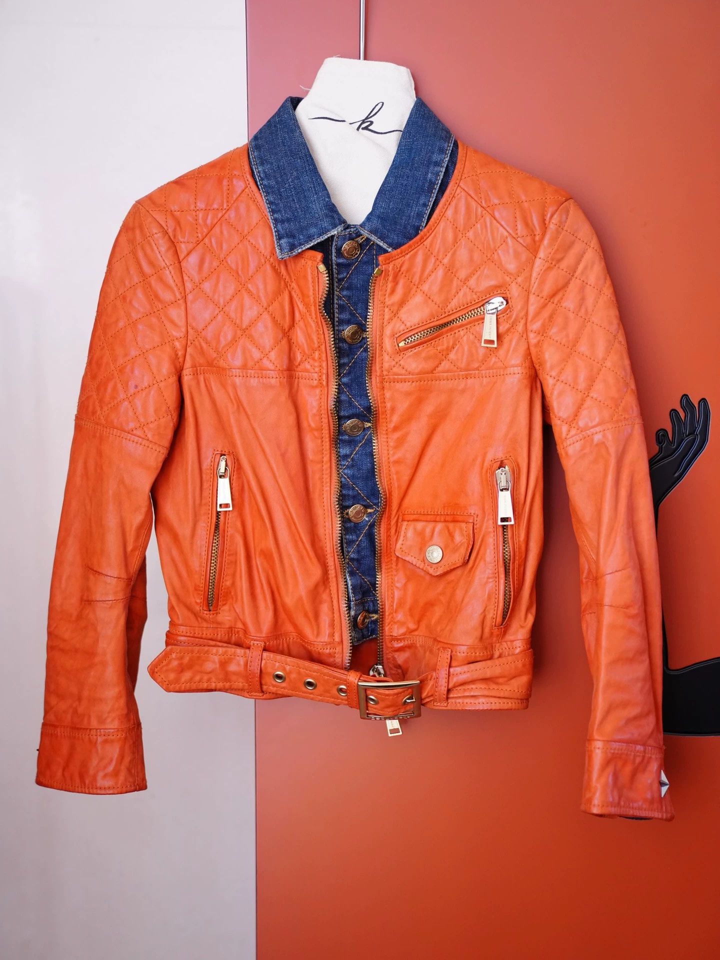 Dsquared2 Dsquared2 Leather Denim Moto Short Jacket S/M Size S / US 4 / IT 40 - 3 Thumbnail