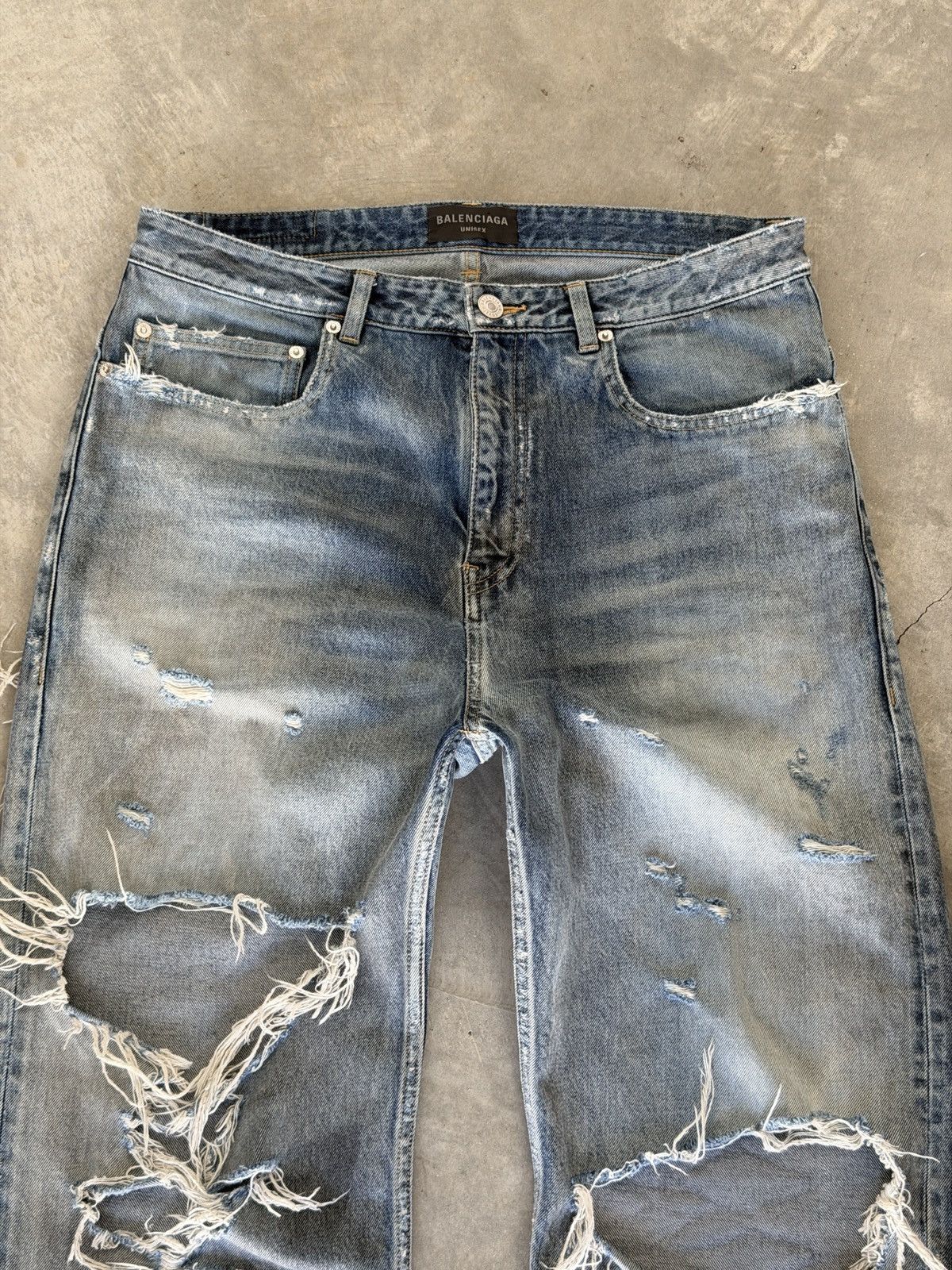 Balenciaga SOLD**Balenciaga SS23 destroyed mudwash jeans Size US 34 / EU 50 - 3 Thumbnail