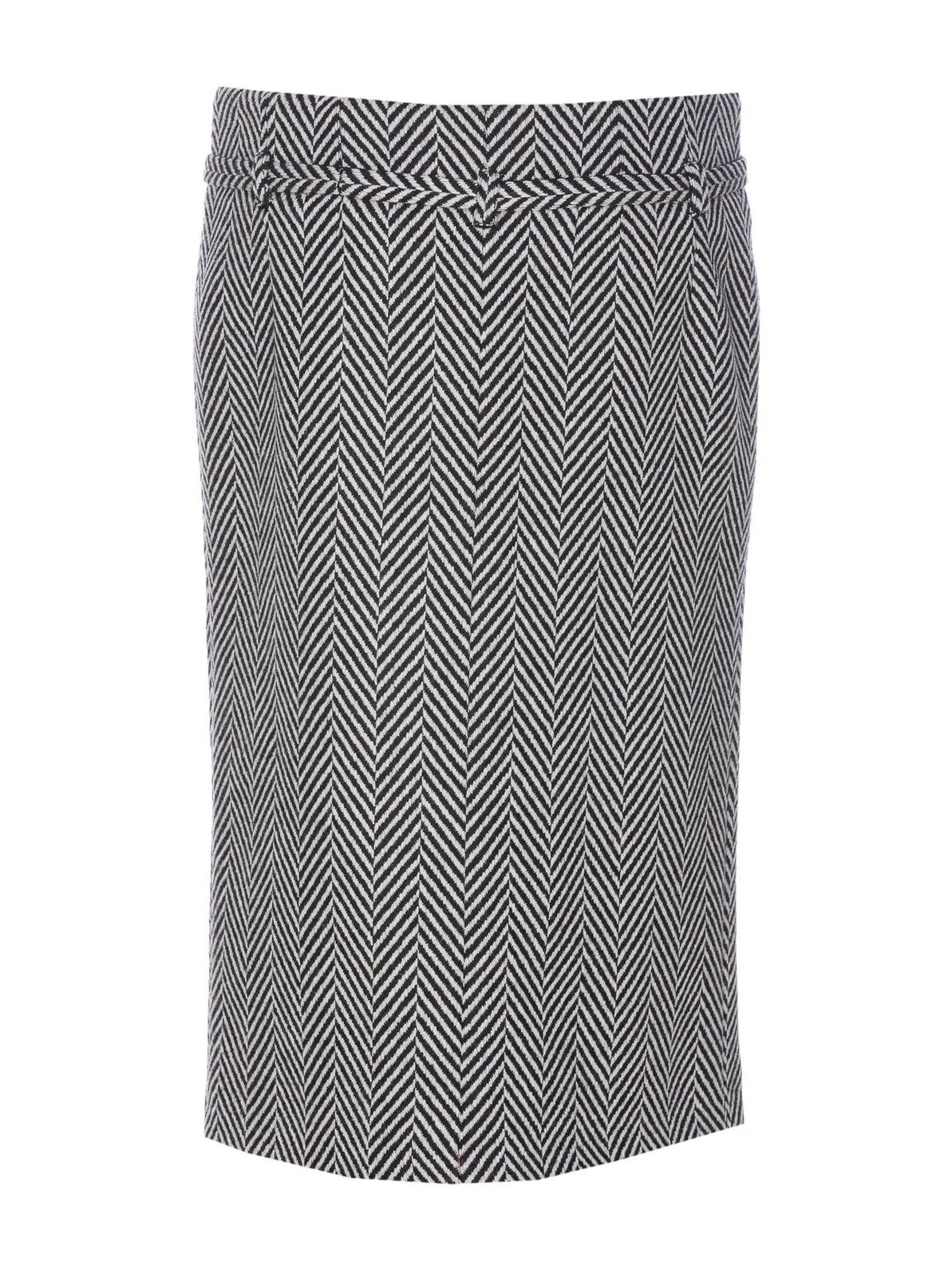 Tom Ford o1w1db10225 GC5703 Zipped Midi Pencil Skirt in White Black Size 26" / US 2 / IT 38 - 2 Thumbnail