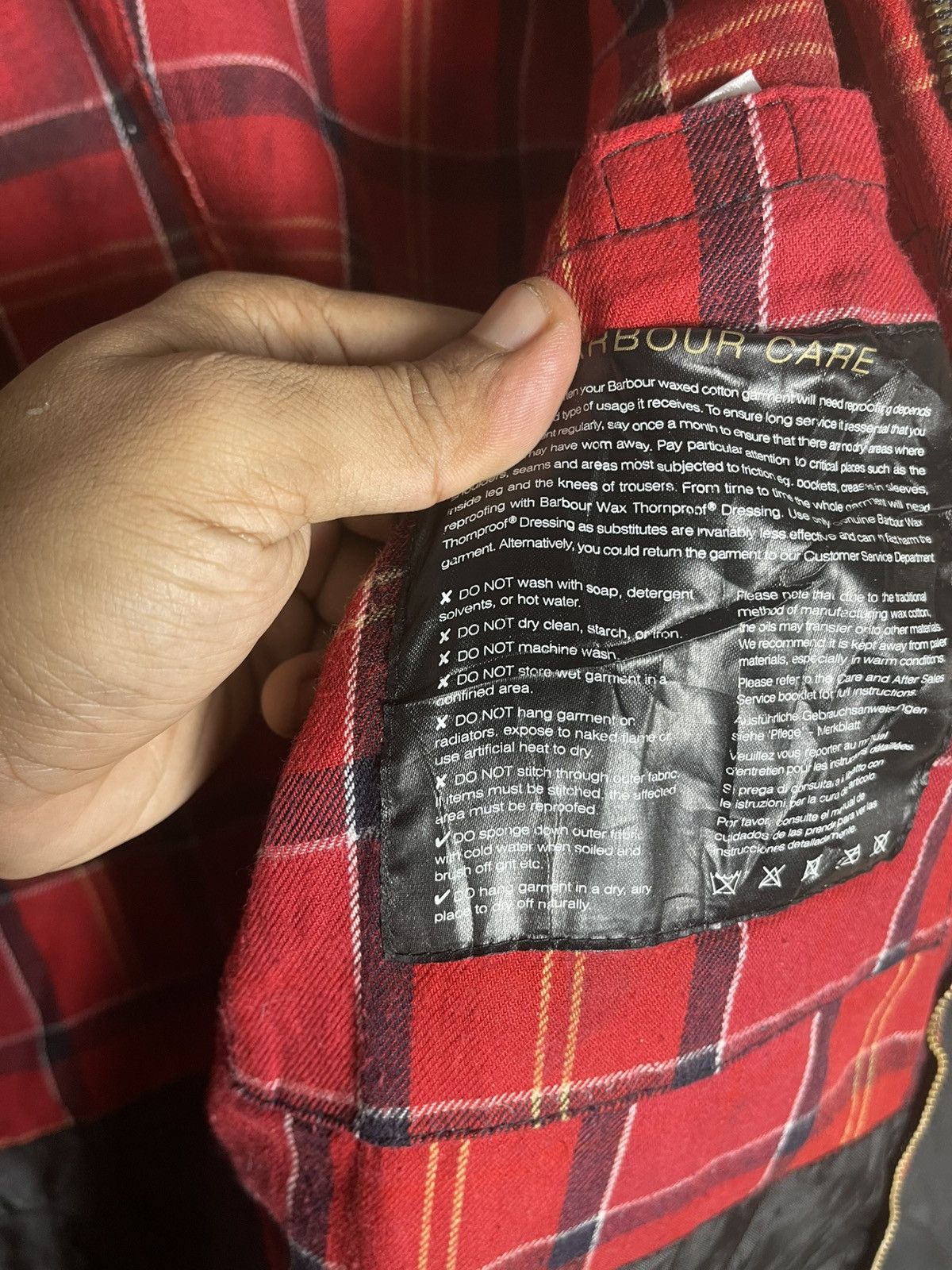 Barbour VINTAGE BARBOUR ASHBY WAXED JACKET TARTAN LINEN RARE Size US XS / EU 42 / 0 - 20 Thumbnail