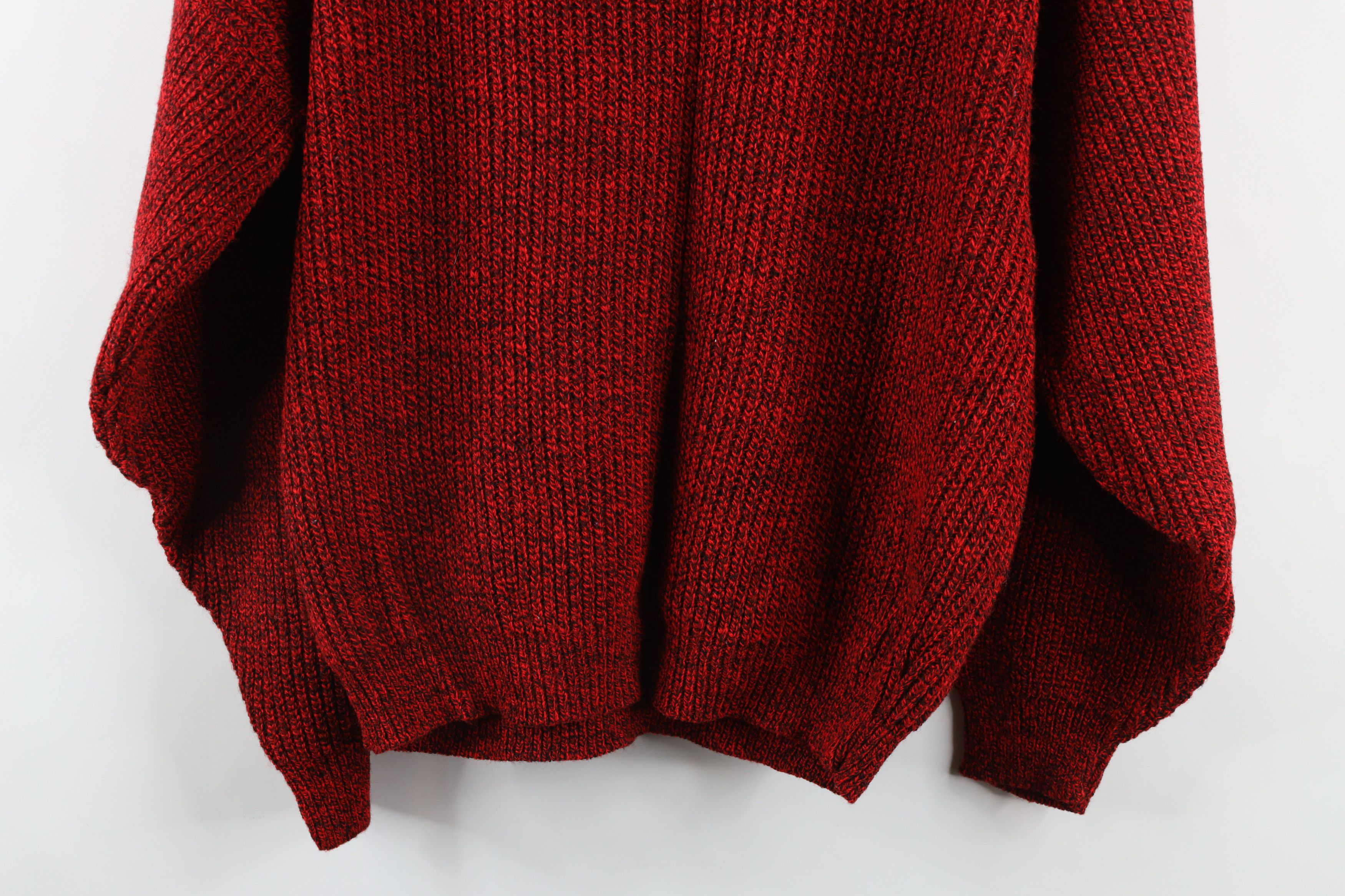 Vintage Vintage 90s Streetwear Chunky Ribbed Knit Sweater Red USA Size L / US 10 / IT 46 - 7 Thumbnail