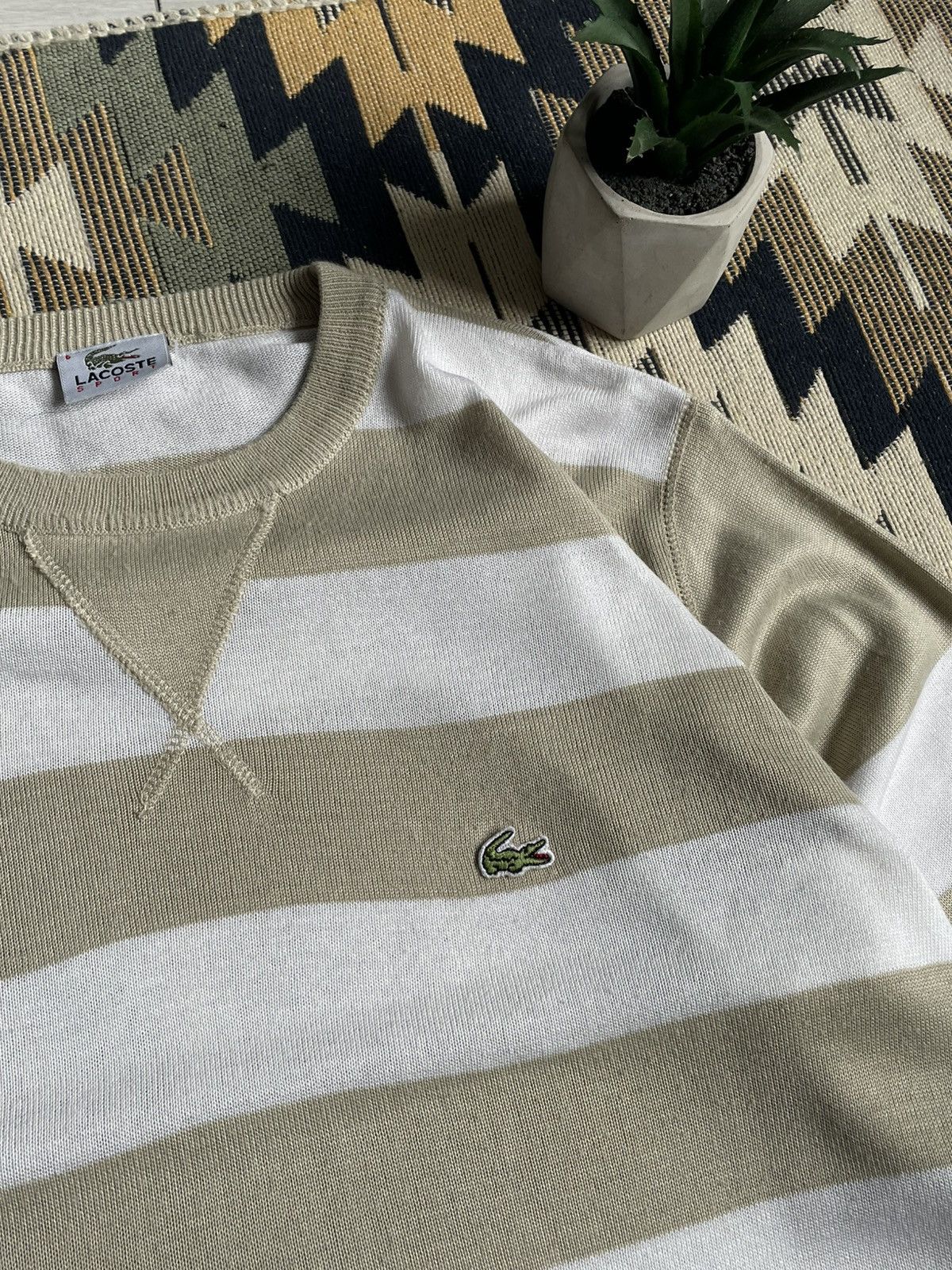 Lacoste × Vintage Vintage Lacoste Stripped Sweater Size US L / EU 52-54 / 3 - 6 Thumbnail