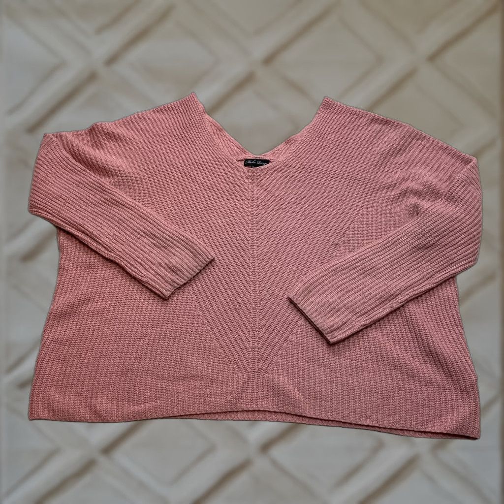 Vintage VINTAGE Micah Lounge Sweater Womens 14 Pink V-Neck Pullover Knit Acrylic Size XL / US 12-14 / IT 48-50 - 1 Thumbnail