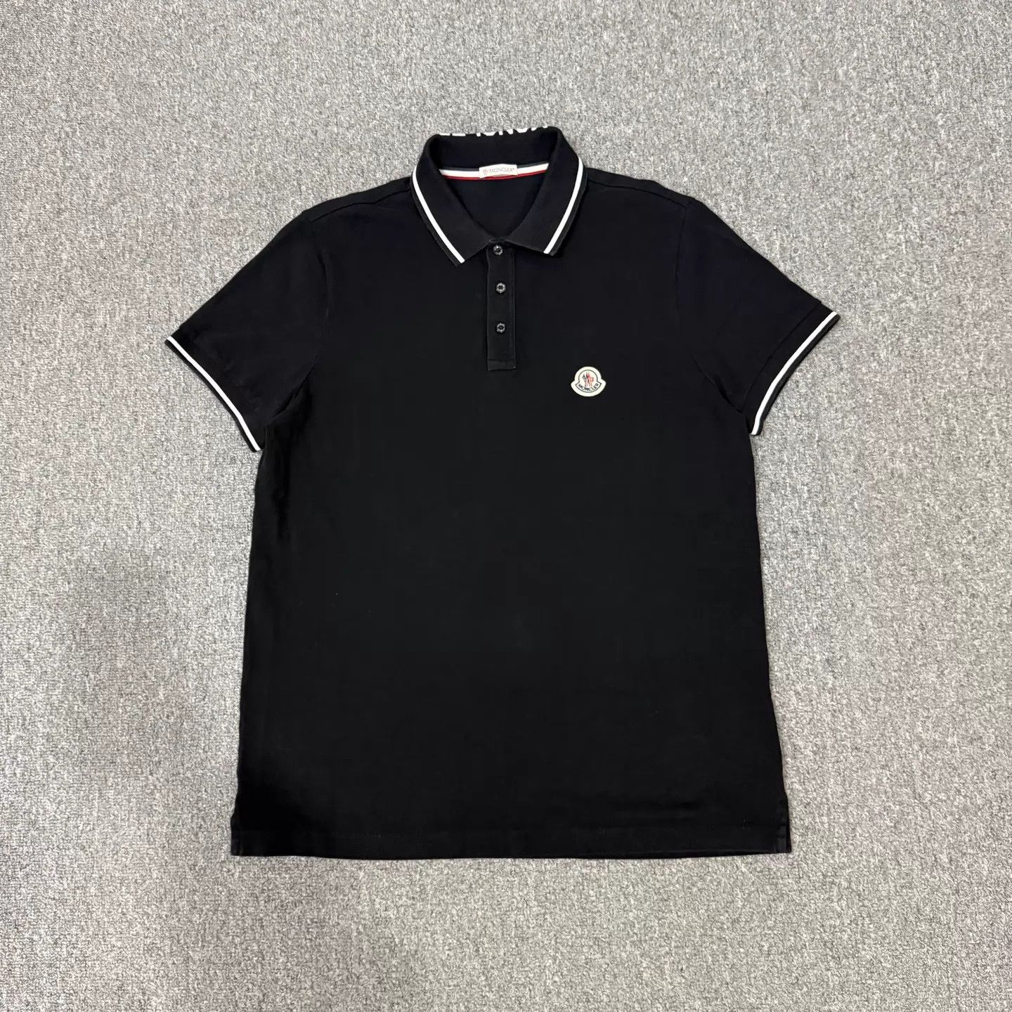 Moncler Moncler Black Chest Logo Short Sleeve Polo Shirt XL 99 New Size US XL / EU 56 / 4 - 1 Thumbnail