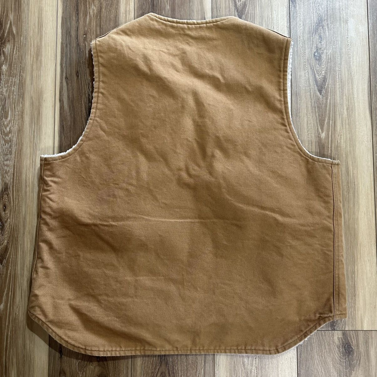 Carhartt Vintage 90s Made in USA Carhartt V03BRN Sherpa Vest 2XL Tall Size US XXL / EU 58 / 5 - 2 Thumbnail