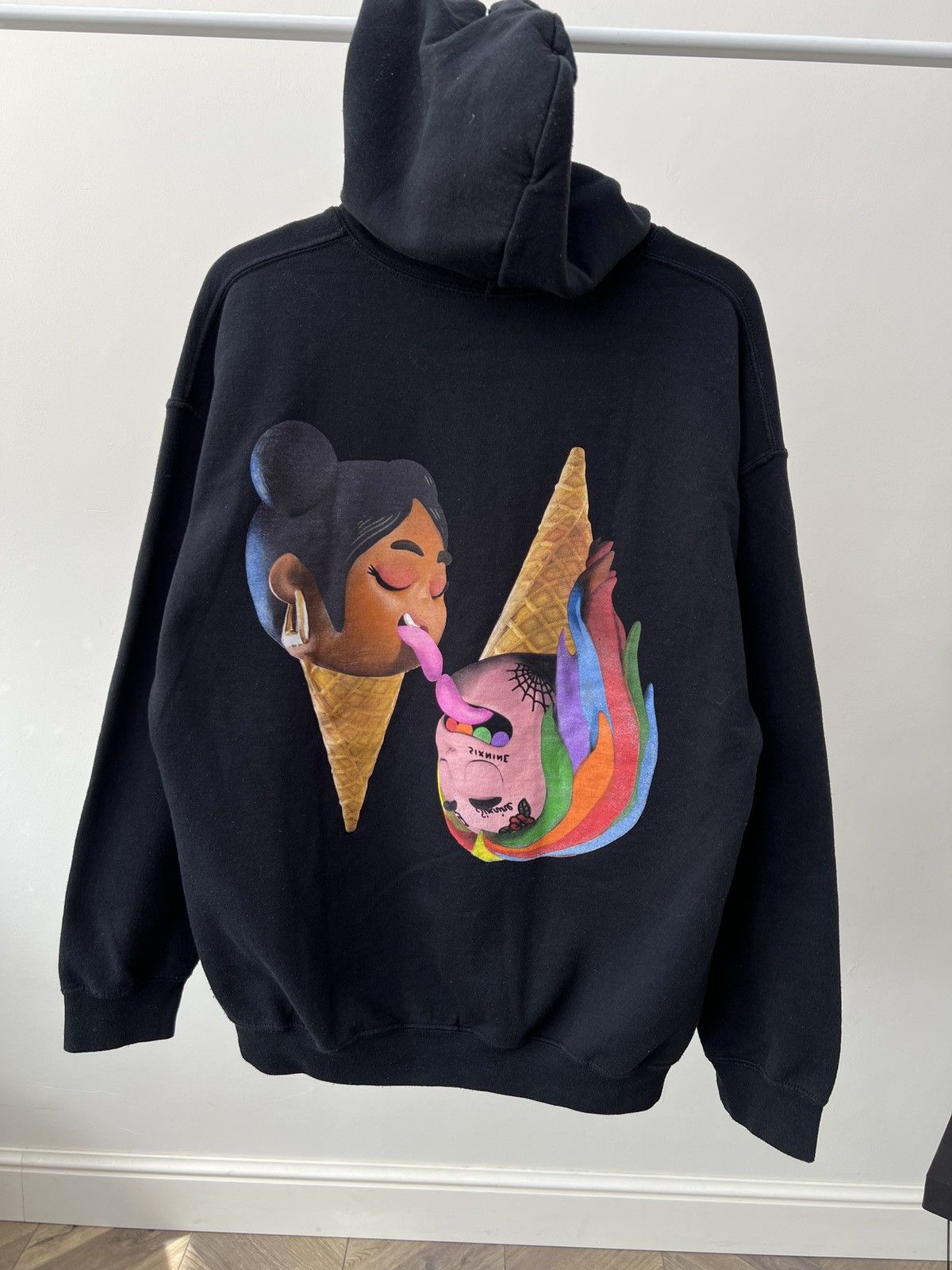 Other Vintage 6ix9ine “FEFE” Graphic Faded Hoodie Hip Hop Size US L / EU 52-54 / 3 - 10 Thumbnail