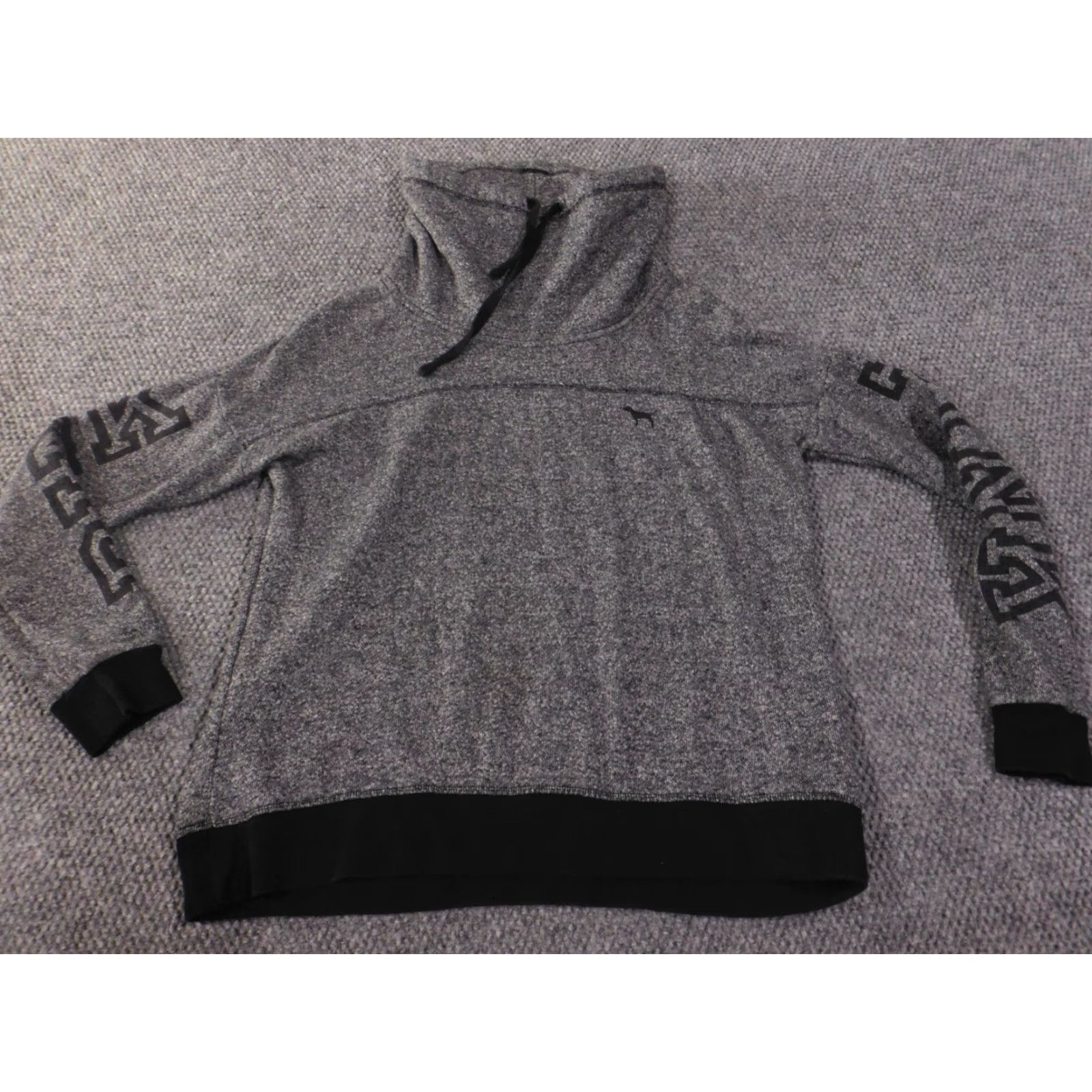 Victoria's Secret Victoria's Secret PINK Sweatshirt Pullover Women Medium Gray Raglan Sleeve Cowl Neck Logo Love Stretch Pullover Knit Size M / US 6-8 / IT 42-44 - 3 Thumbnail