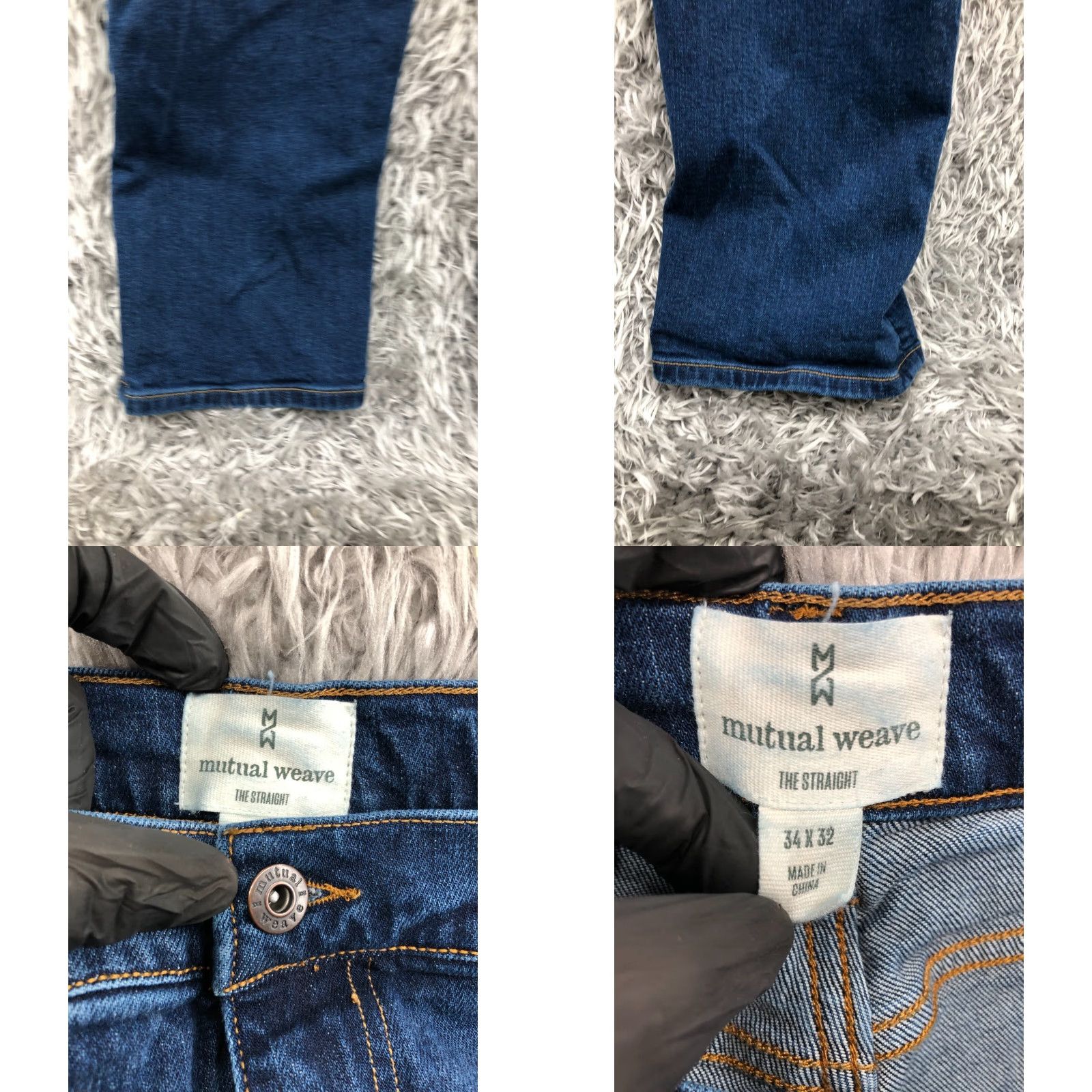 Vintage Mutual Weave The Straight Jeans Mens Regular Size 34x32 Blue Medium Wash Denim Straight 5-Pocket Belt Loops Size US 34 / EU 50 - 8 Thumbnail