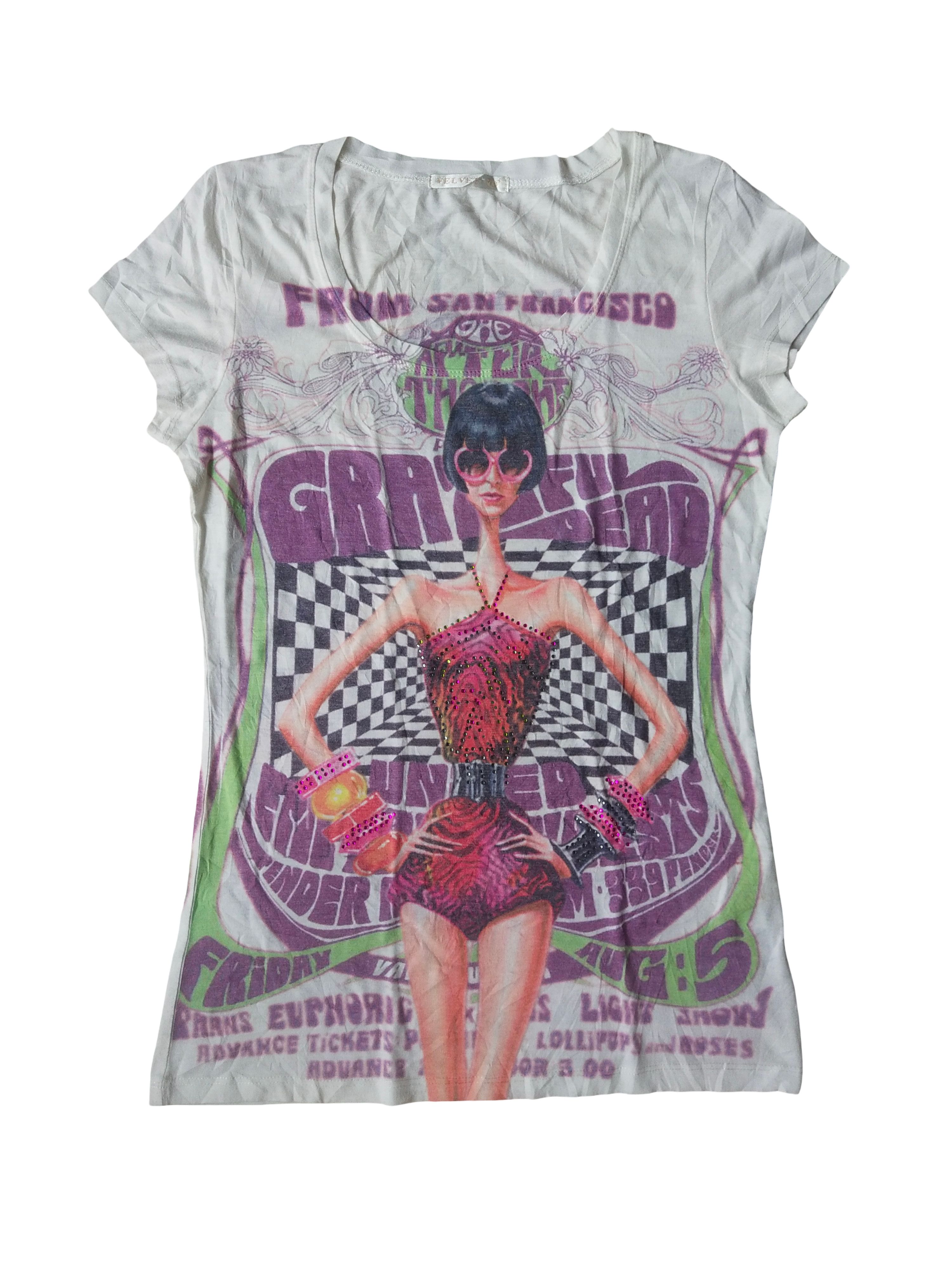 Hysteric Glamour 2000s Velvet 78 Art Graphic Rhinestone Tee Y2K Vintage Size M / US 6-8 / IT 42-44 - 1 Thumbnail