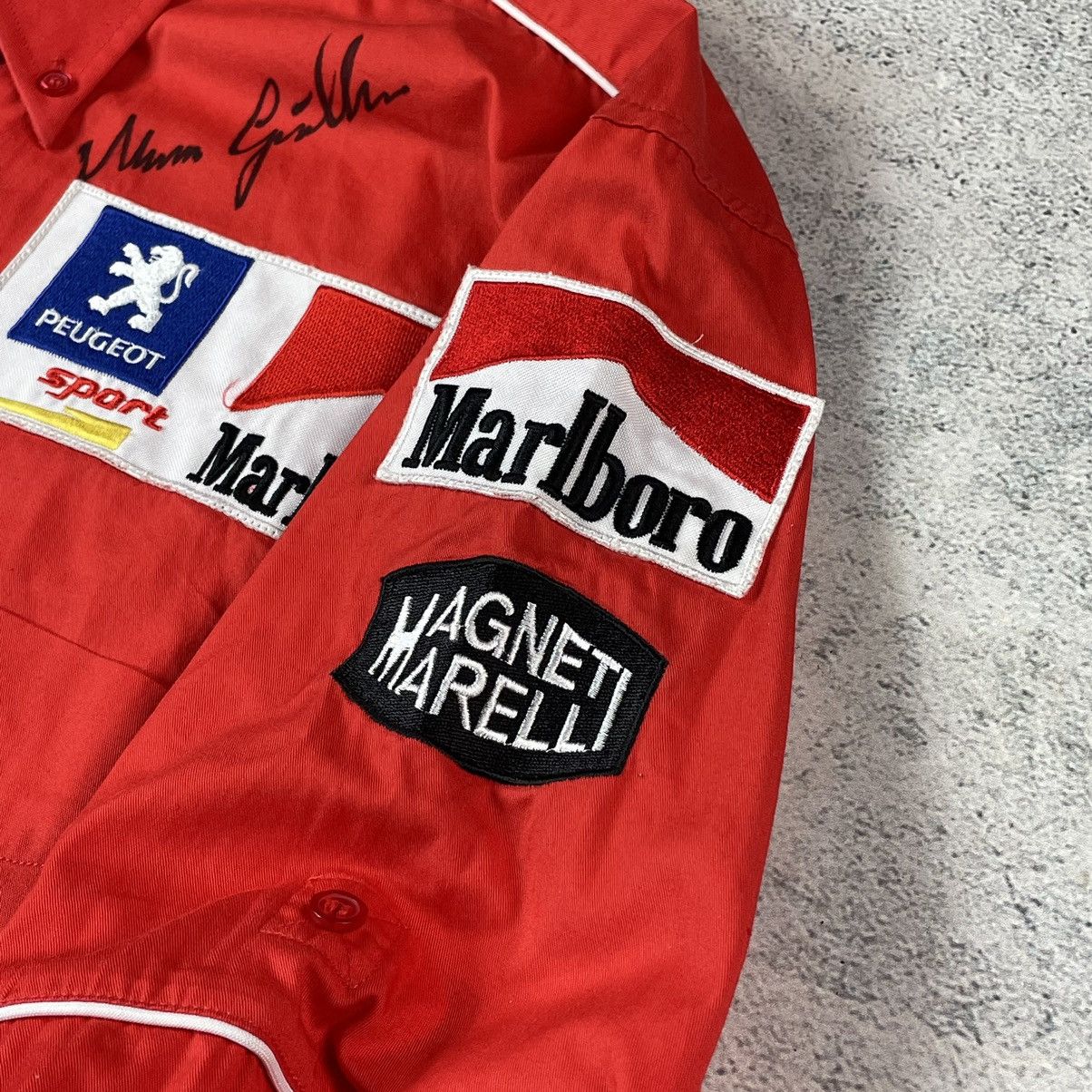 Marlboro Formula 1 Puegot Marlboro Signed Marcus Gronholm Shirt Size US XXL / EU 58 / 5 - 9 Thumbnail