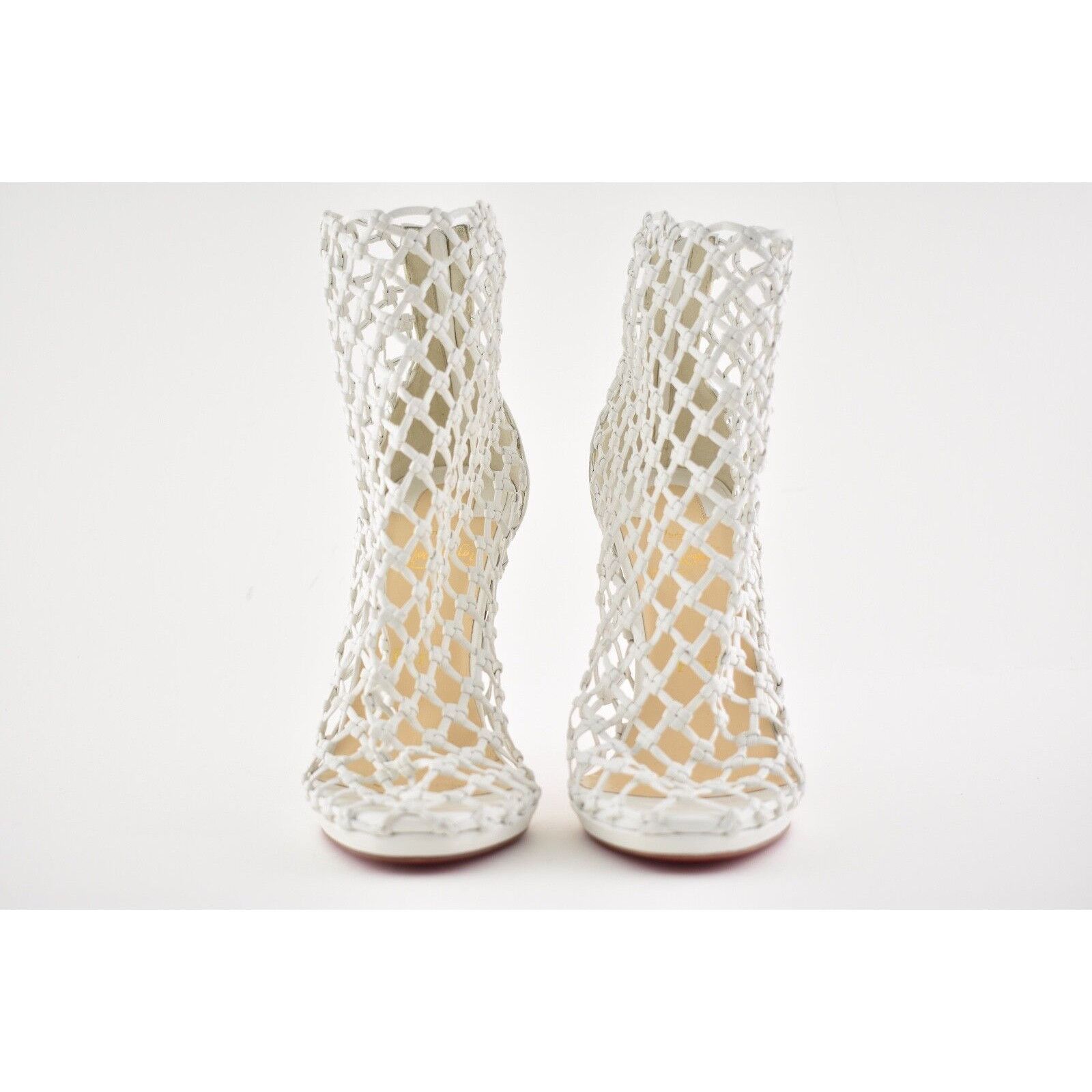 Christian Louboutin Christian Louboutin Porligat 120 White Latte Caged Boot Size US 7 / IT 37 - 5 Thumbnail