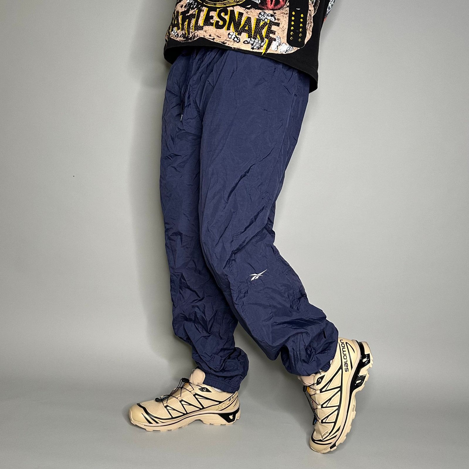 Reebok Vintage 90s Reebok Track Pants Mens XL Navy Blue Joggers Size US 36 / EU 52 - 1 Thumbnail