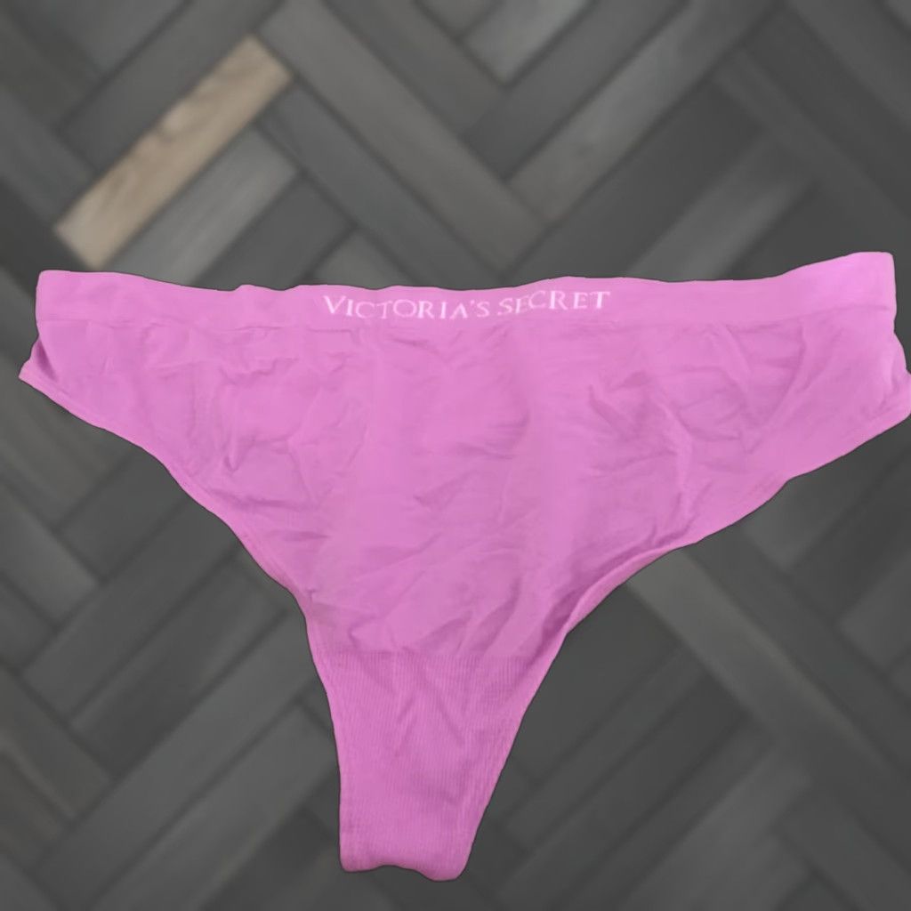 Victoria's Secret VINTAGE? Brand New Logo Band Thong Panty XL Pink Victoria’s Secret Women XS? Size 40" / US 18 - 1 Thumbnail