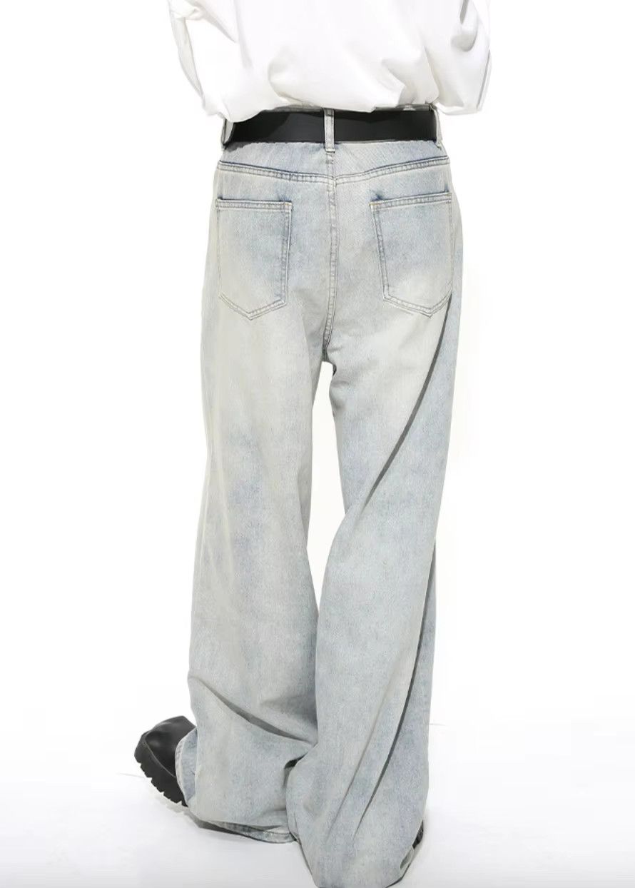 Japanese Brand UNISEX Light Baggy Wide Leg Jeans Oversized Loose Fit Denim Size US 29 - 5 Thumbnail