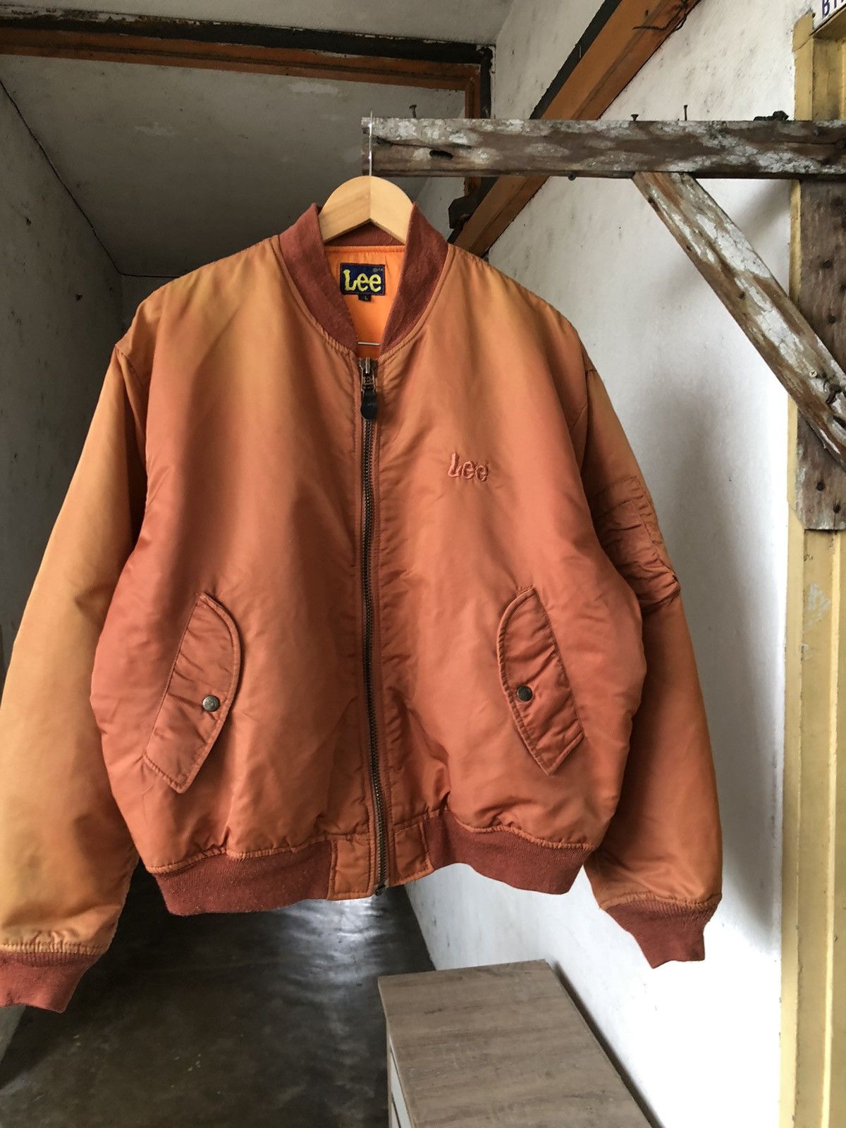 Lee Rare❗️Vintage 90s Lee Faded Colour Military Bomber Jacket Size US XL / EU 56 / 4 - 5 Thumbnail