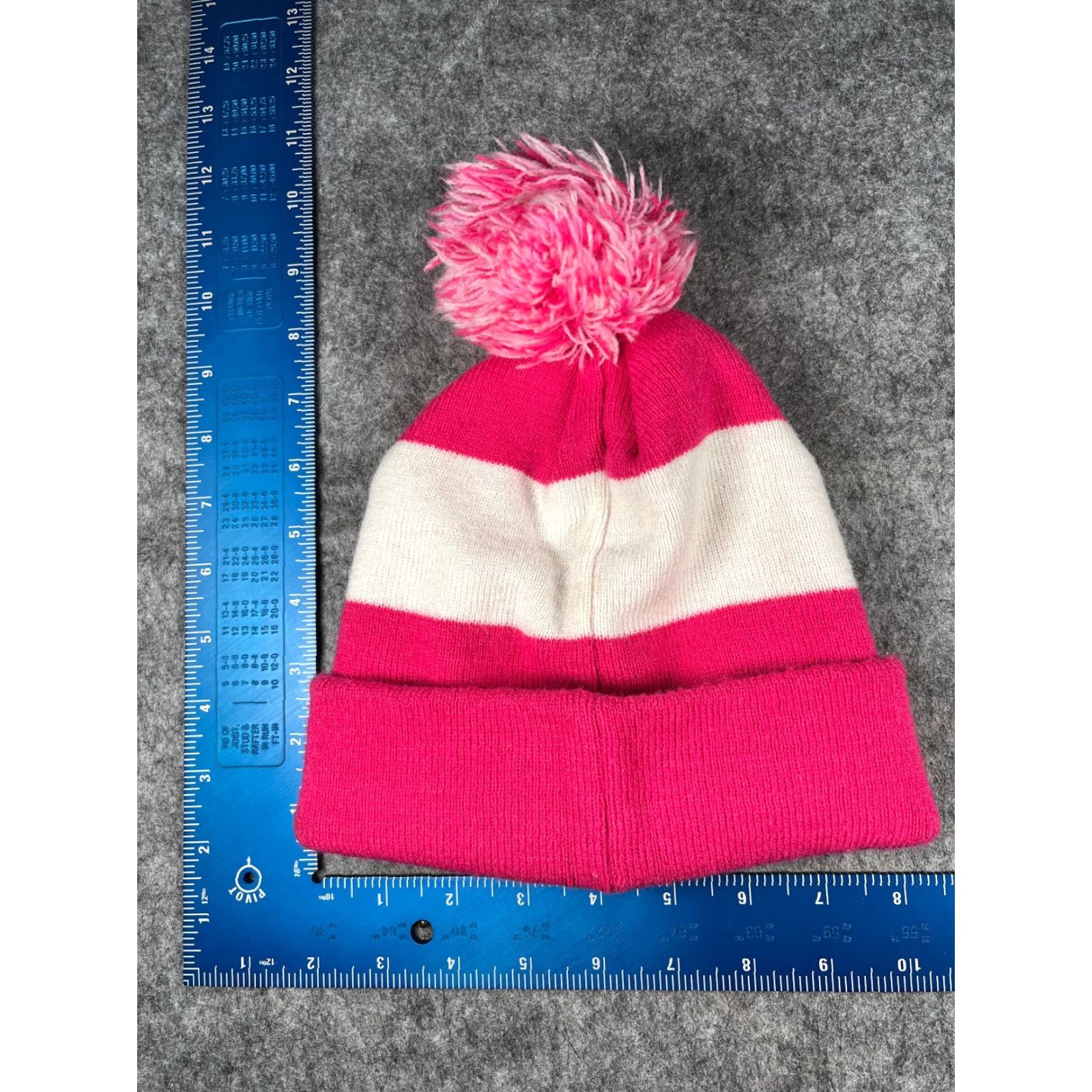 Pinko American Crown Beanie Women One Size Pink White 100% Acrylic Ribbon Cuff Pom Cancer Awareness Size ONE SIZE - 5 Thumbnail