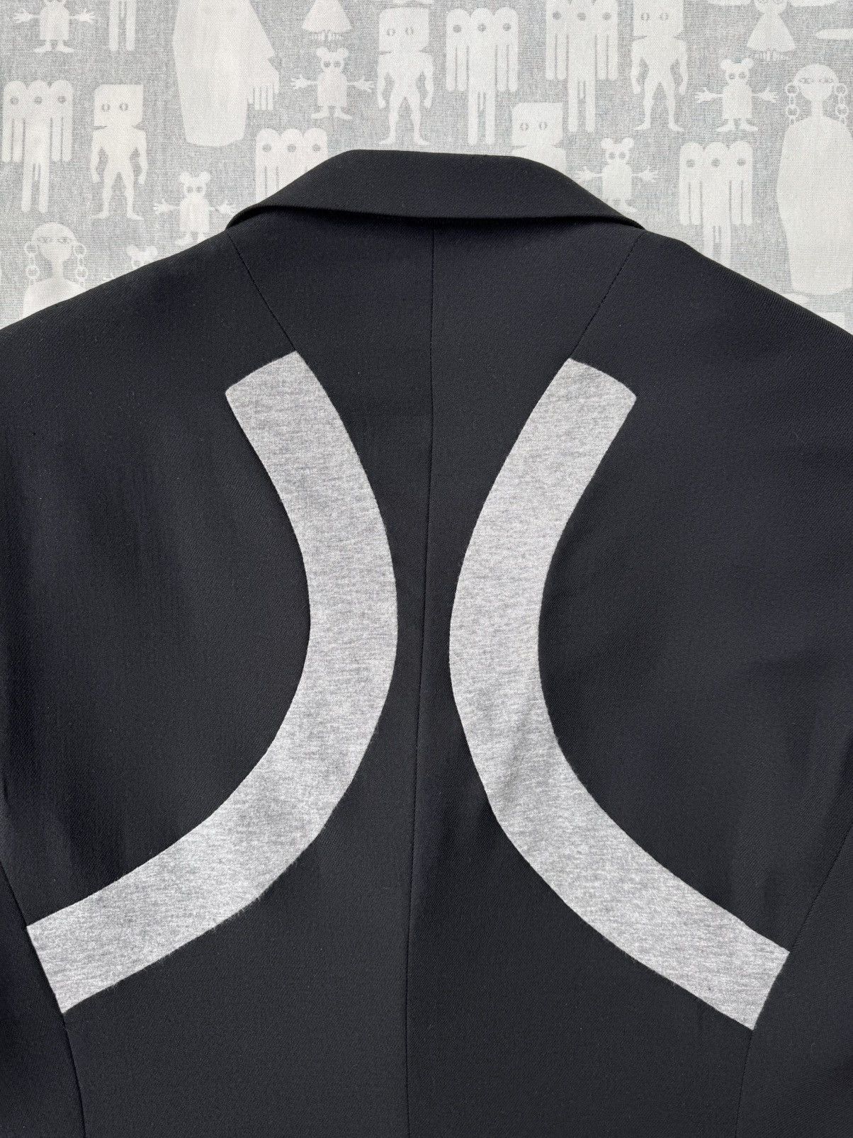 Yohji Yamamoto Yohji Yamamoto Pour Homme SS07 Jersey Appliqué Stripe Blazer Size 50L - 6 Thumbnail