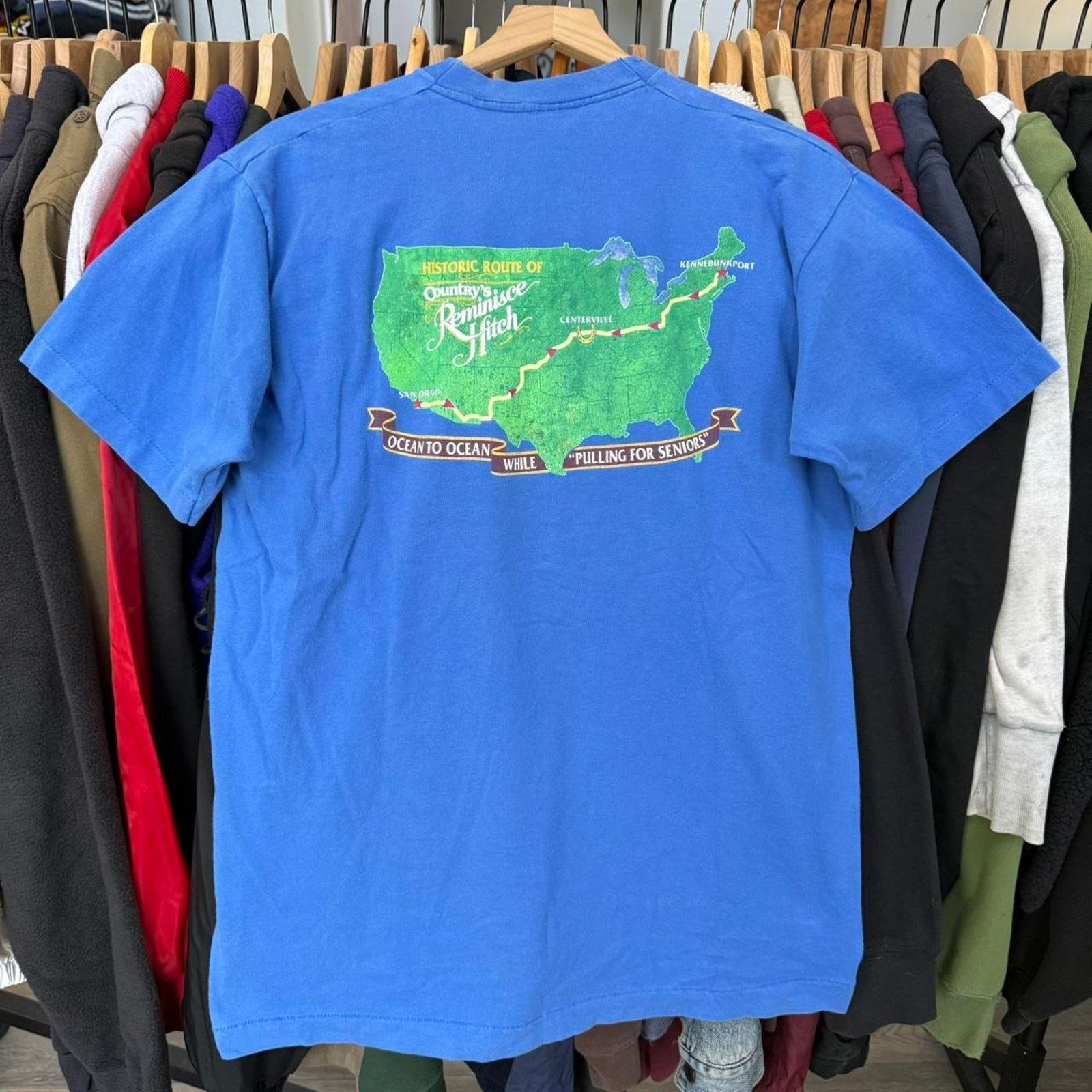 Fruit Of The Loom Vintage 90s Country's Reminisce Hitch T-Shirt Size US L / EU 52-54 / 3 - 7 Thumbnail