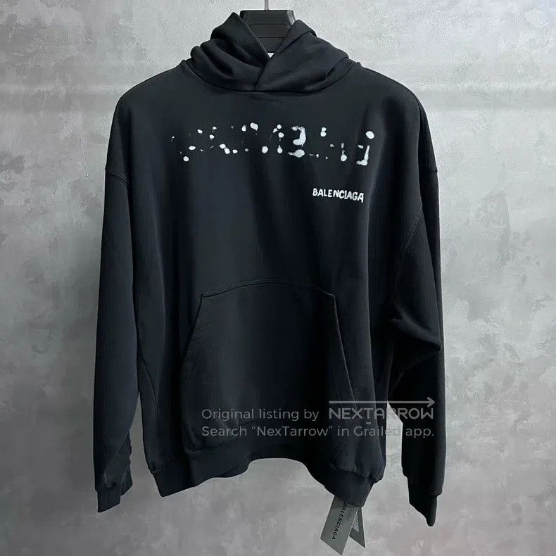 Balenciaga Balenciaga Black Solid Color Brand Logo Printed Hooded Lon Size US S / EU 44-46 / 1 - 1 Thumbnail