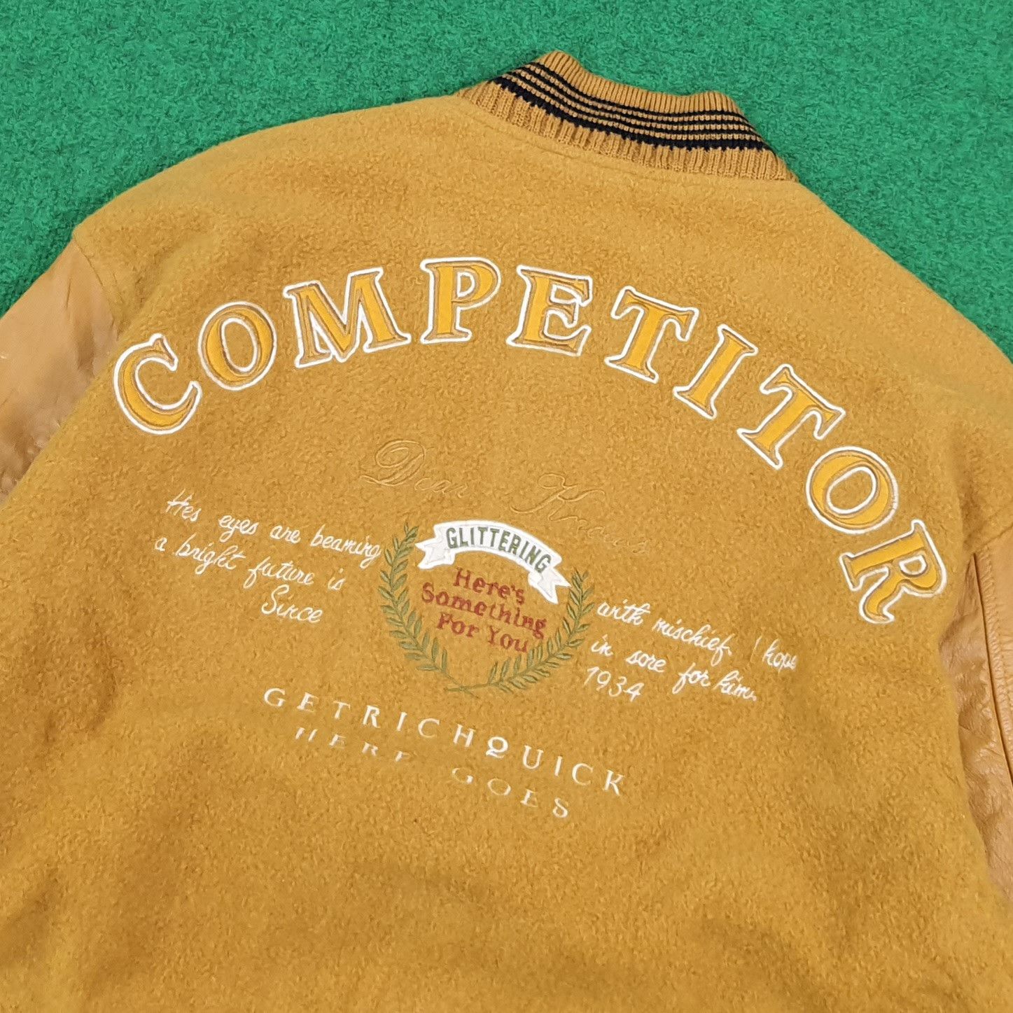 Vintage Vintage 90s Mac Hope Leather Ivy Varsity Jacket Size US M / EU 48-50 / 2 - 2 Thumbnail