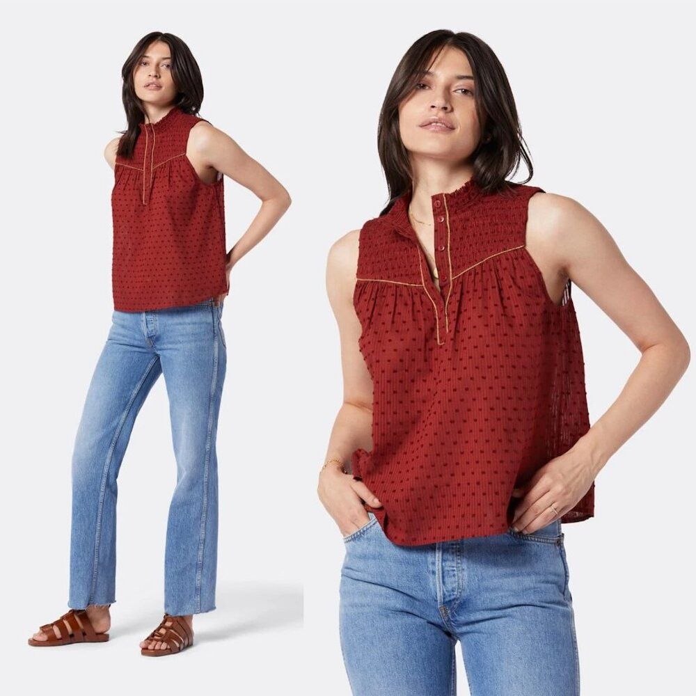 Joie NWT New $158 Joie Joesa Sleeveless Cotton Top Size L Size L / US 10 / IT 46 - 1 Thumbnail