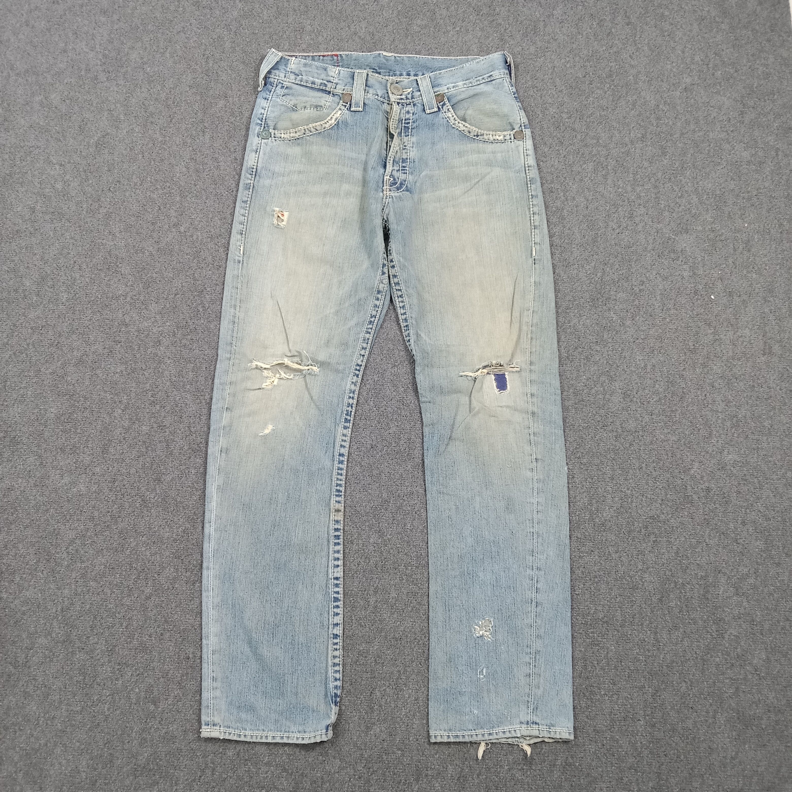 True Religion True Religion Marco Big T Distressed Jeans C272N13 Size US 33 - 1 Thumbnail