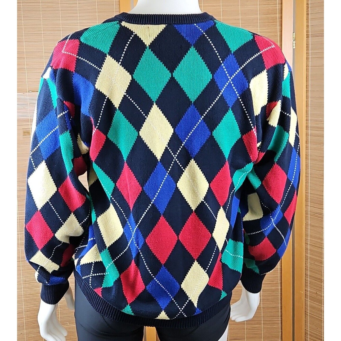 Pringle Of Scotland Pringle Argyle Sweater Mens L Preppy Cotton Heavyweight V Ne Size US L / EU 52-54 / 3 - 4 Thumbnail