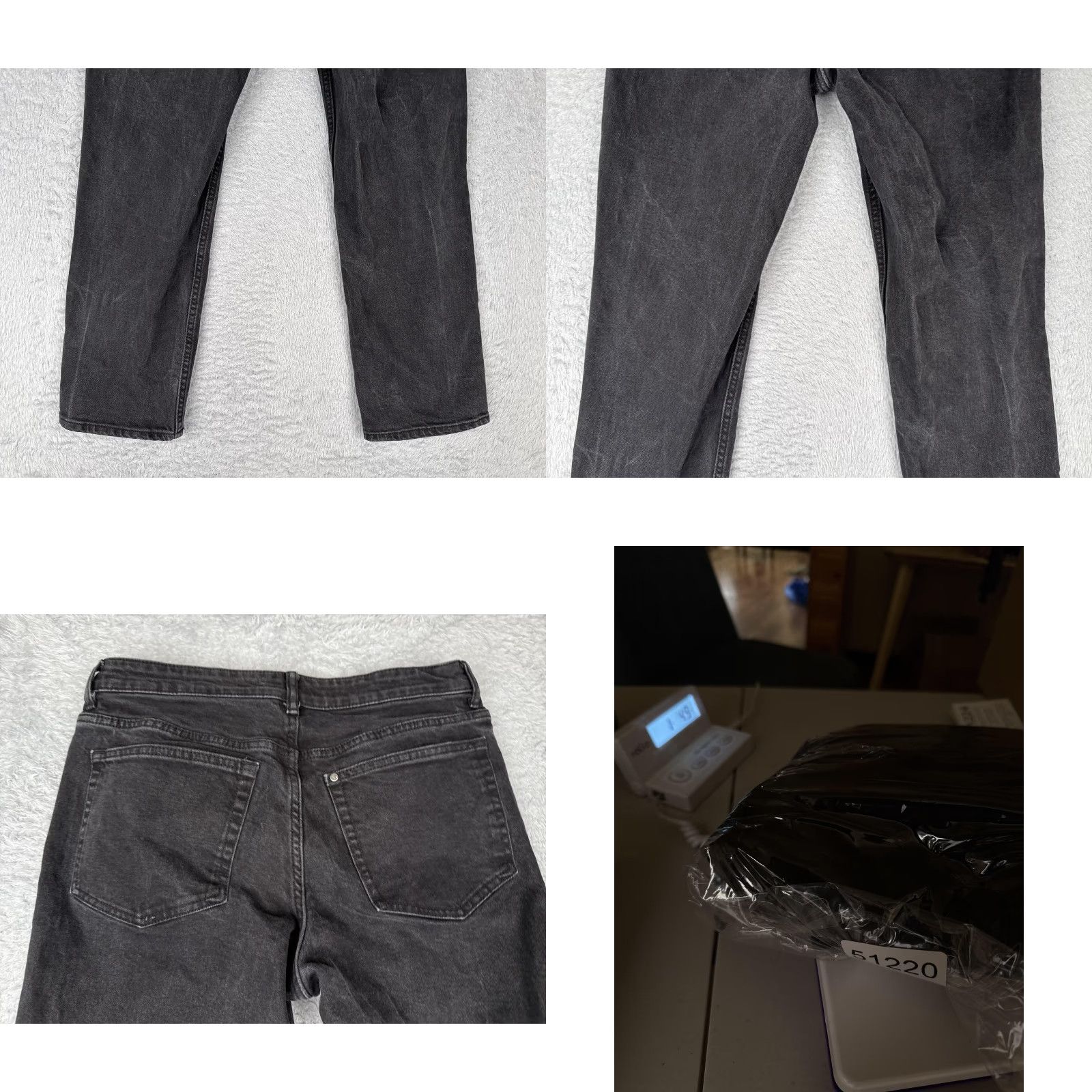 H&M H&M Jeans Women 8 Black High Rise Straight Denim 5-Pocket Zip Button Charcoal Wash Cotton Blend Spandex 29x27 Size 30" / US 8 / IT 44 - 10 Thumbnail