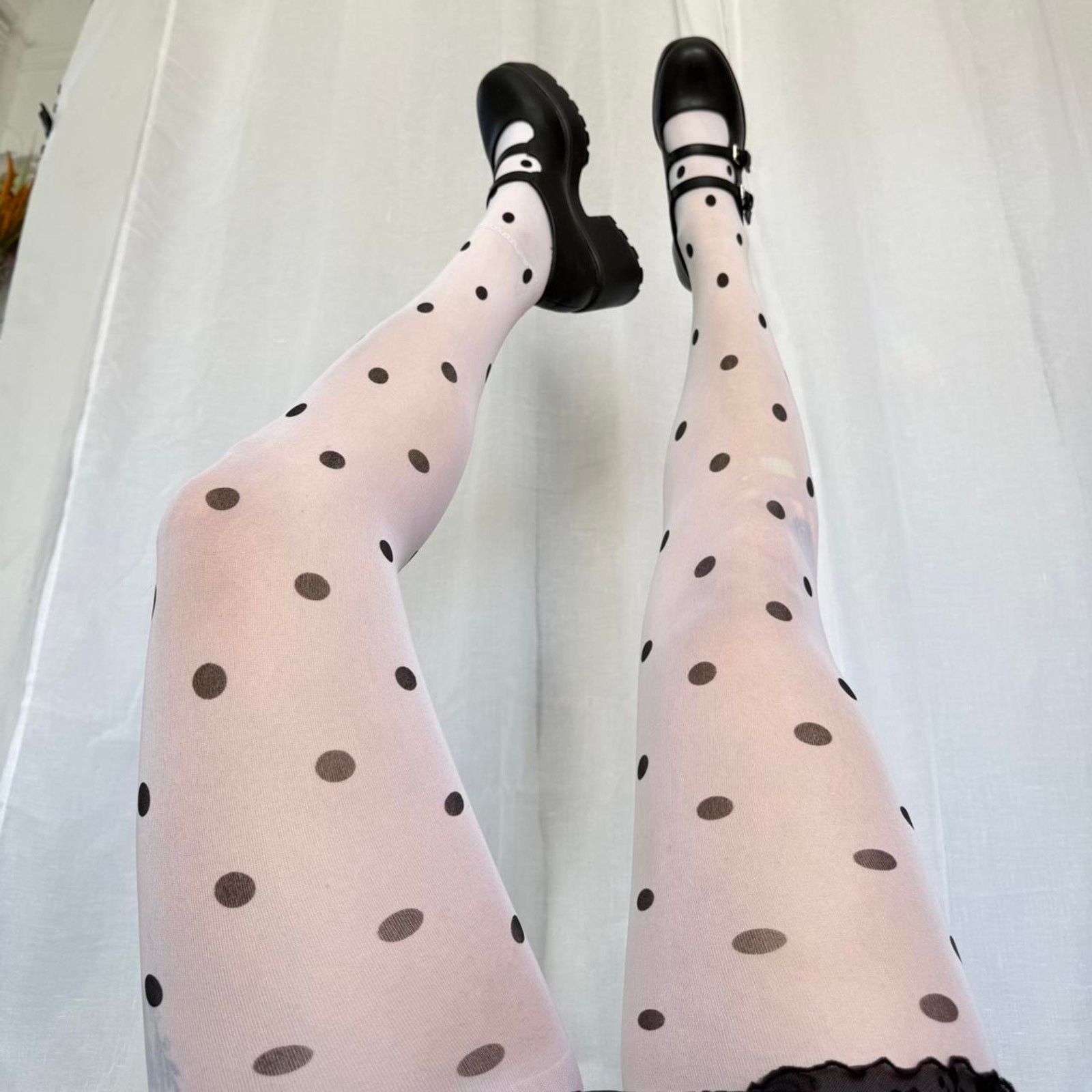 Other ✿ ⋆ 𓆩♡𓆪 Polka Dot Sheer Tights Coquette Balletcore 𓆩♡𓆪 ⋆ Size ONE SIZE - 1 Thumbnail