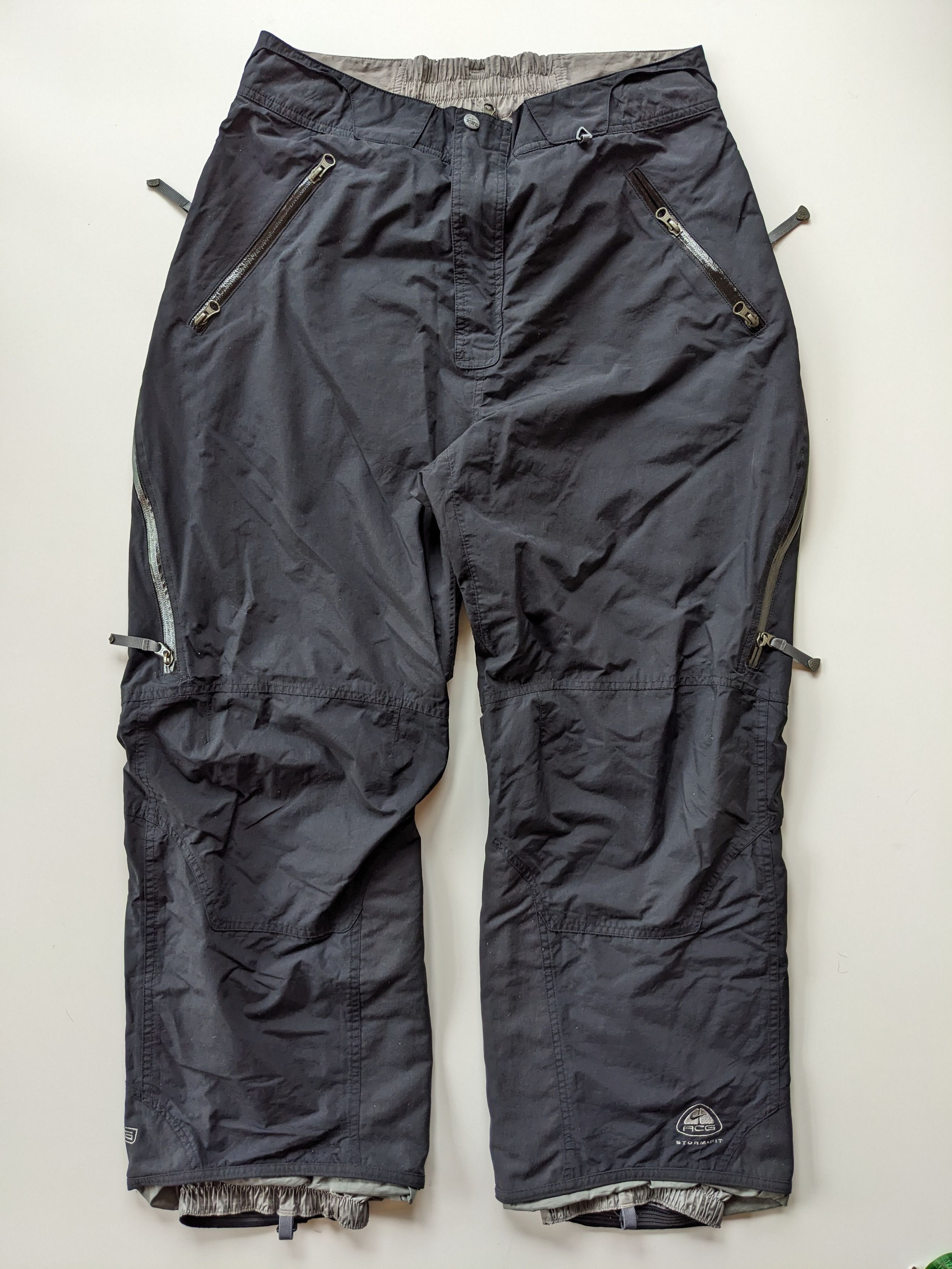 スノーボード NIKE ACG STORM FIT Black side open pants Vintage Nike ACG Storm-Fit Ski Pants Outdoor Snowboard Y2k