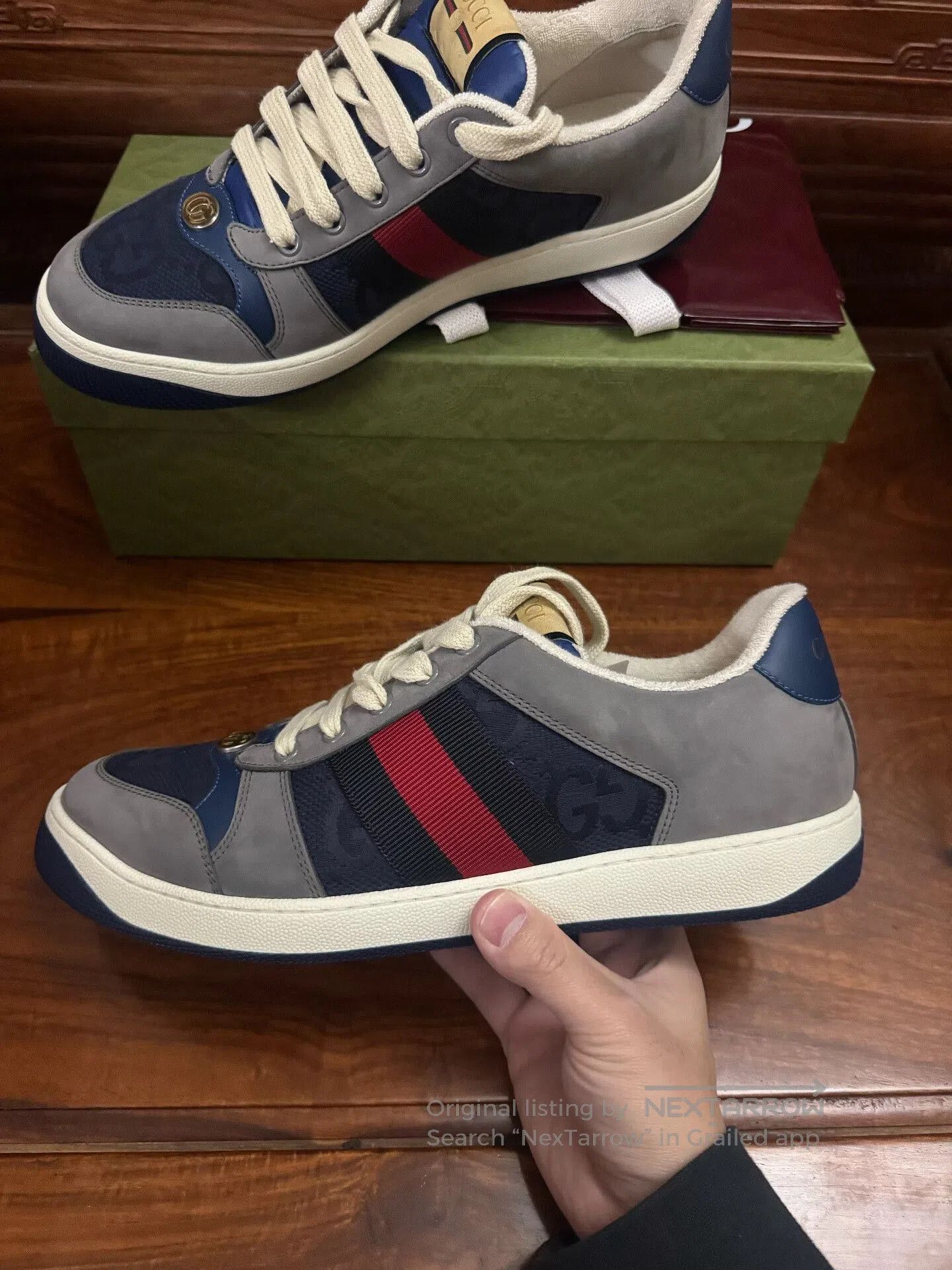 Gucci gucci gray blue dirty sneakers. Size US 9 / EU 42 - 5 Thumbnail