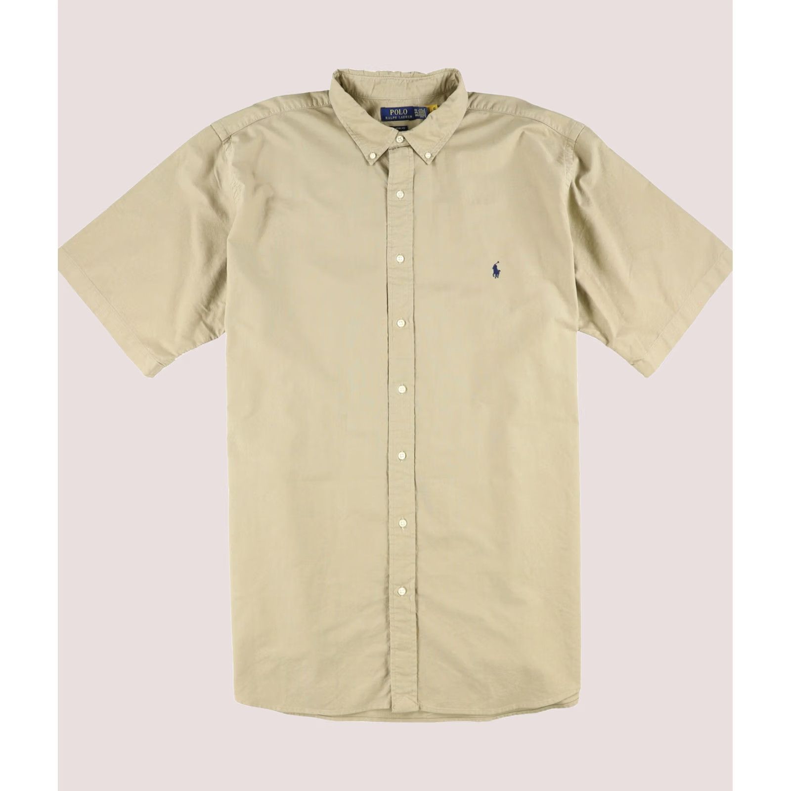Ralph Lauren Ralph Lauren Button Up Shirt Beige 3XLT Mens Garment Dyed Solid Size US XXL / EU 58 / 5 - 1 Thumbnail