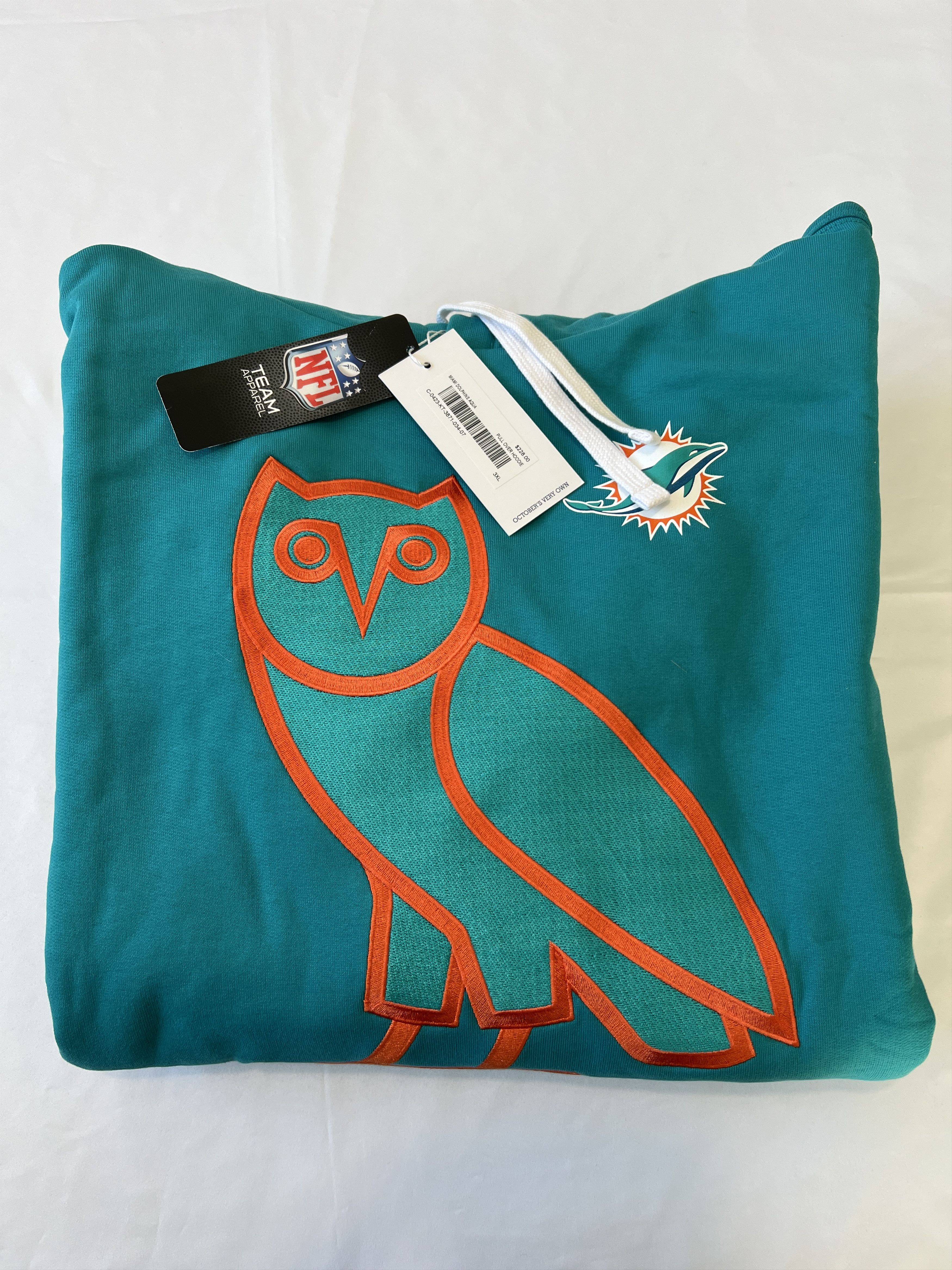 Drake OVO x NFL Miami Dolphins OG Owl Hoodie XXXL Size US XXL / EU 58 / 5 - 1 Thumbnail