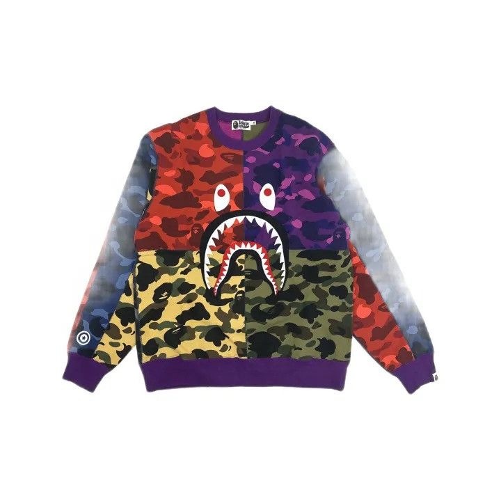 Bape BAPE Unisex Mix Camo Shark Wide Hoodie Size US XXL / EU 58 / 5 - 1 Thumbnail