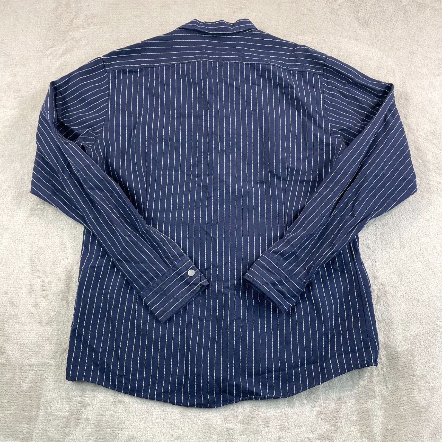 Eton VINTAGE ETON Overshirt Shirt Jacket Zip Up Men 2XL Blue Pinstripe Linen Blend Designer Size US XXL / EU 58 / 5 - 7 Thumbnail