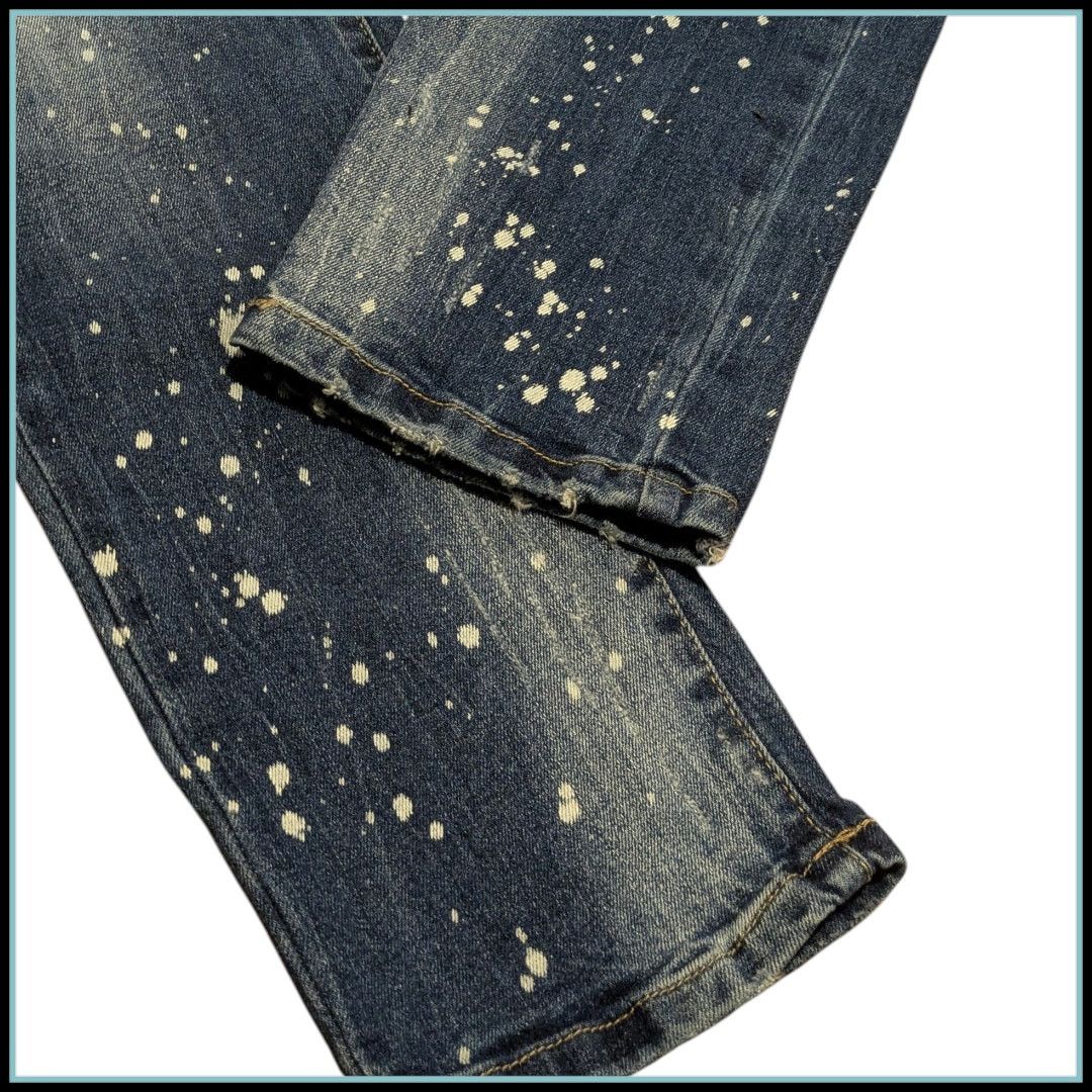 Ed Hardy ED HARDY "Roaring Tiger" Splatter Jeans Slim Taper Men's 32 Size US 32 / EU 48 - 9 Thumbnail