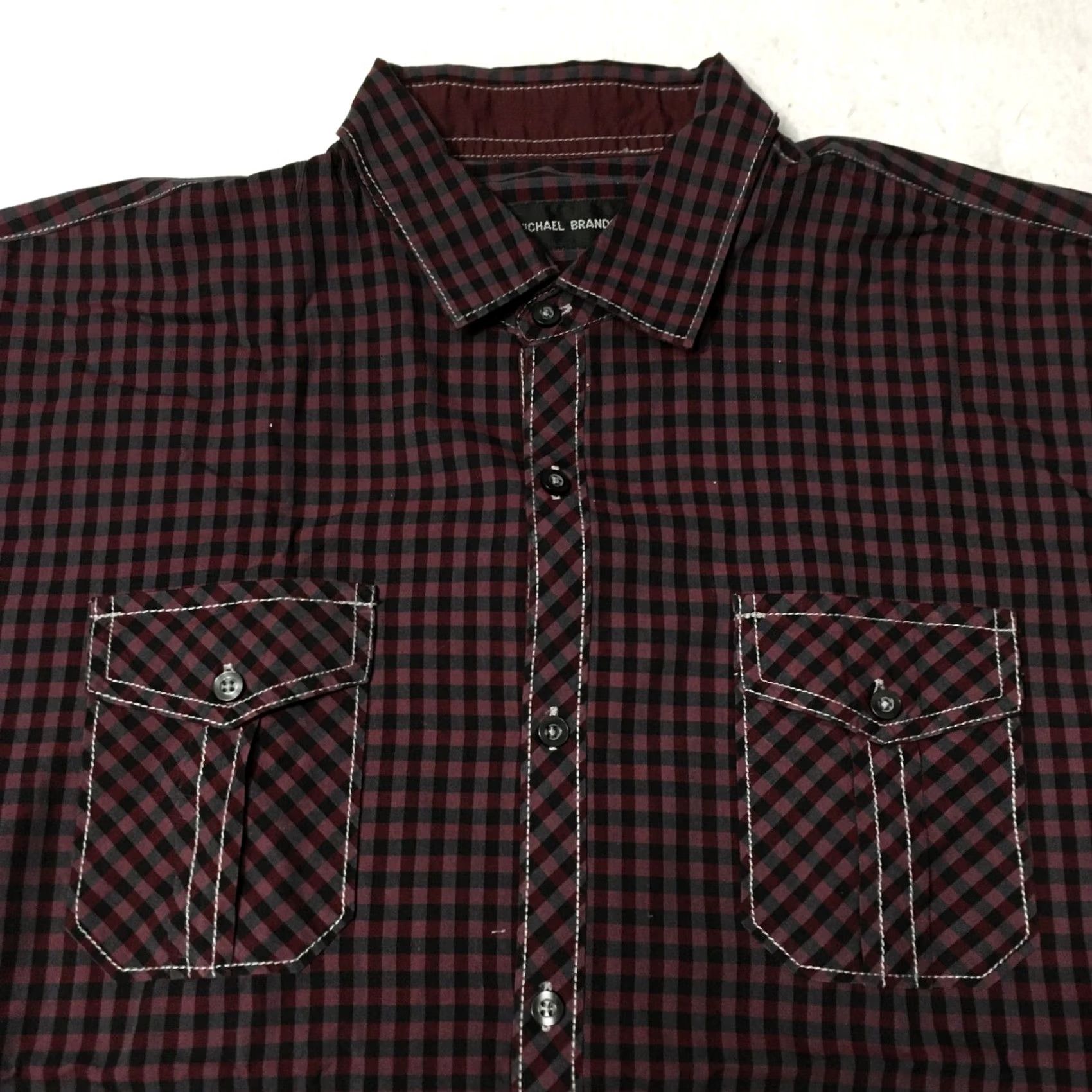 Vintage Michael Brandon Casual Shirt XL with Thread Accents Long Sleeve purple stripe Size US XL / EU 56 / 4 - 2 Thumbnail