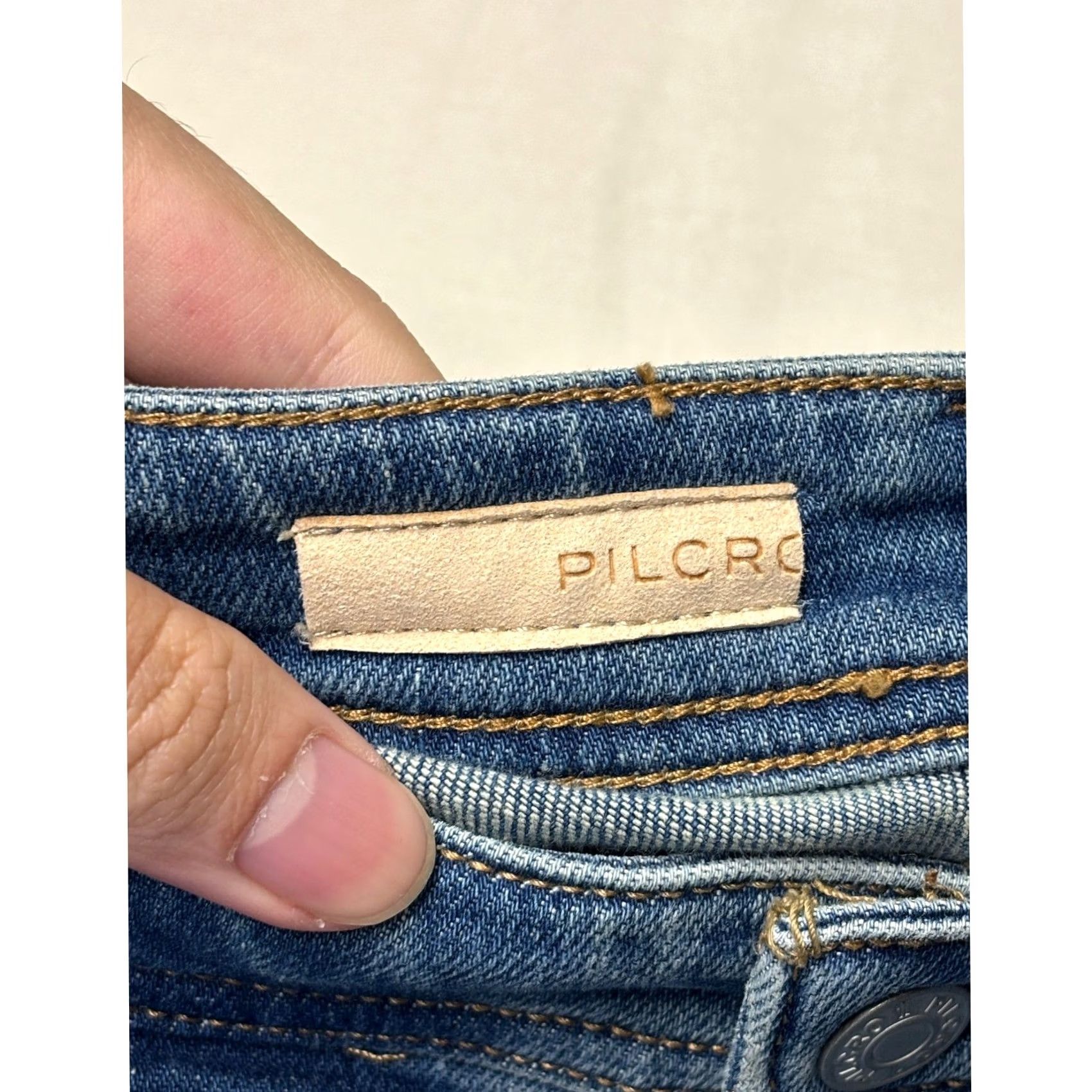 Vintage Pilcro and the Letterpress Slim Boyfriend Jeans Blue Wash Denim Womens 29X29 Size 29" - 3 Thumbnail