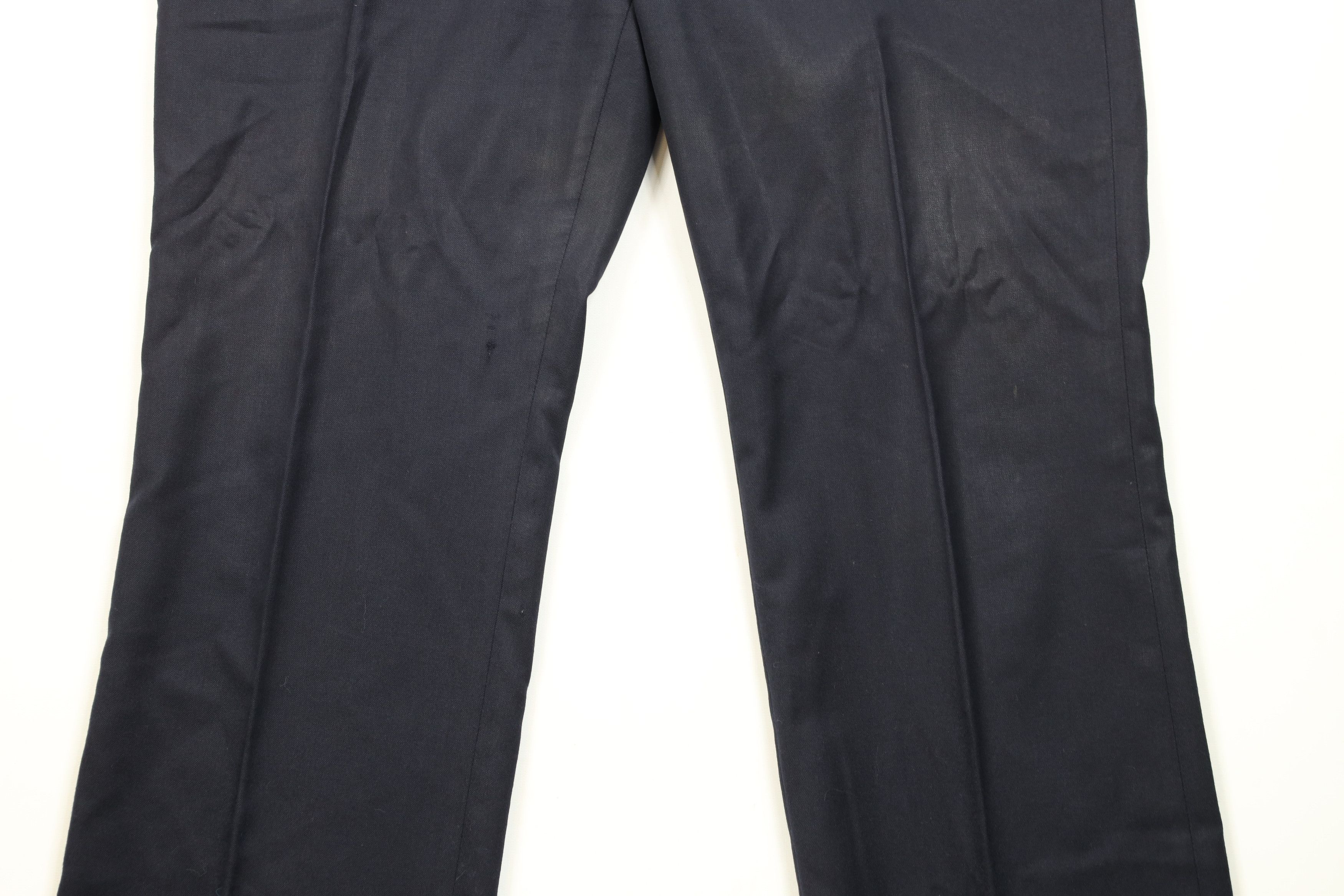 Vintage Vintage 70s Streetwear Wool Wide Leg Chino Pants Blue USA Size US 38 / EU 54 - 3 Thumbnail
