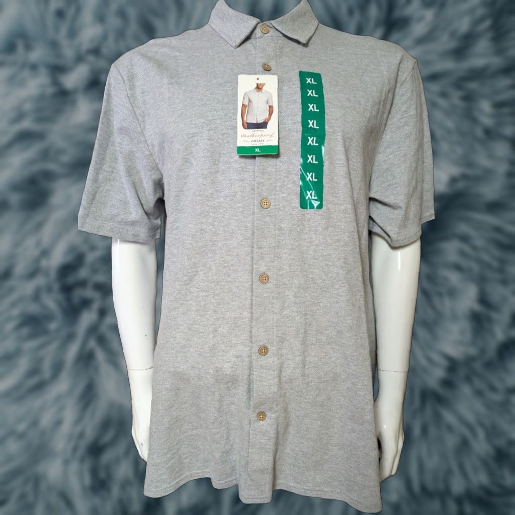 Weatherproof Weatherproof Vintage Shirt Short Sleeve Mens XL Button-Down Gray Cotton Spandex New NWT Size US XL / EU 56 / 4 - 1 Thumbnail