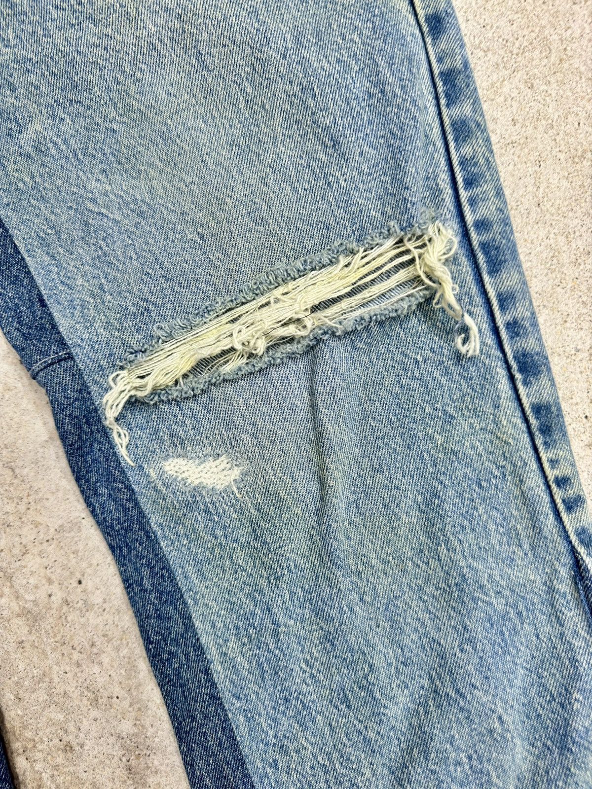 Levi's × Vintage Vintage 32x32 Distressed & Flare Jeans 90s Denim Boro Patch Size US 32 / EU 48 - 3 Thumbnail