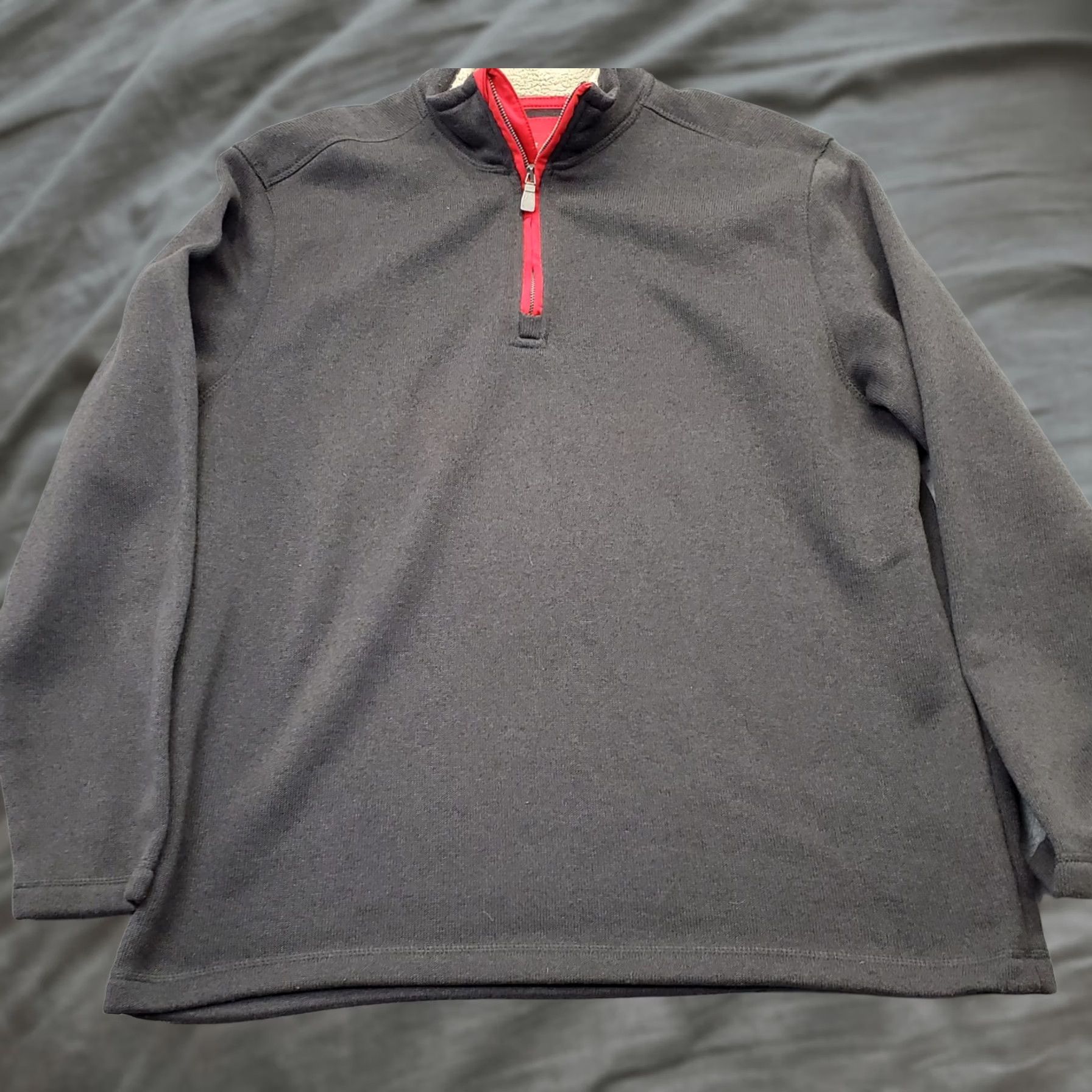 Vintage G.H. Bass & Co. Sweatshirt Mens XXL Gray 1/4 Zip Mock Neck Fleece Lined Sherpa Trim - Regular Size XXL Mens Sweatshirt Size US XXL / EU 58 / 5 - 1 Thumbnail