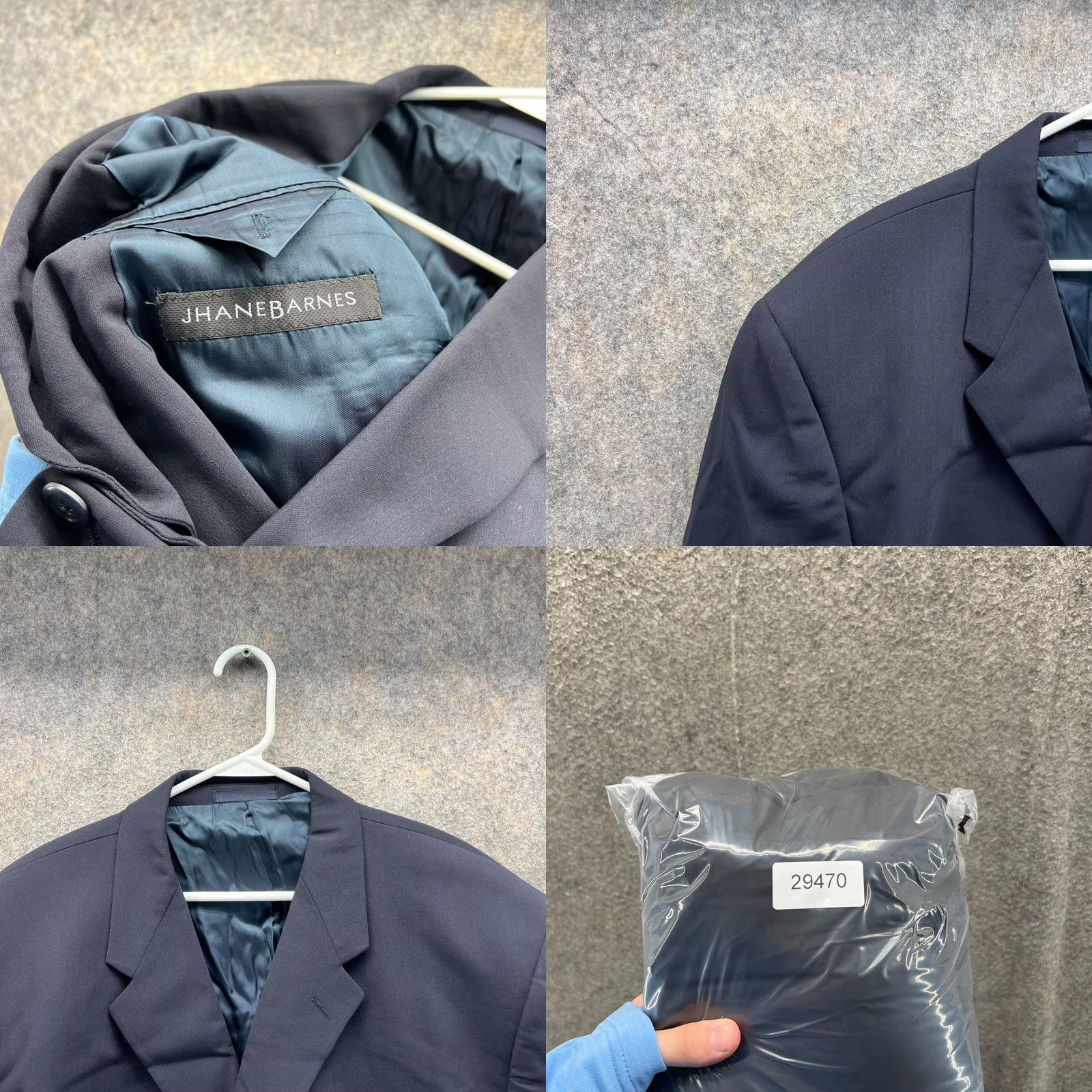 Vintage VINTAGE Jhane Barnes Blazer Mens 50R Blue Navy Sport Coat Jacket Dress Wool Solid Size 50R - 8 Thumbnail