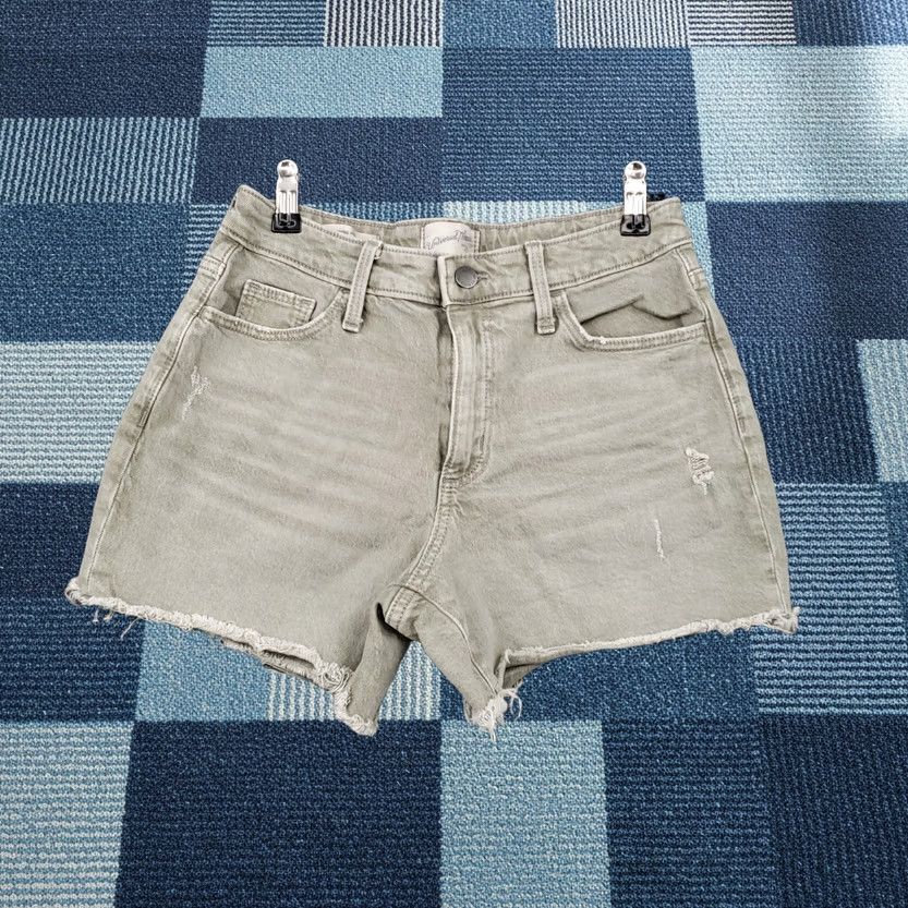 Universal Thread Green Midi Cut Off Denim Shorts Womens 2/26 Mid Rise, Women's