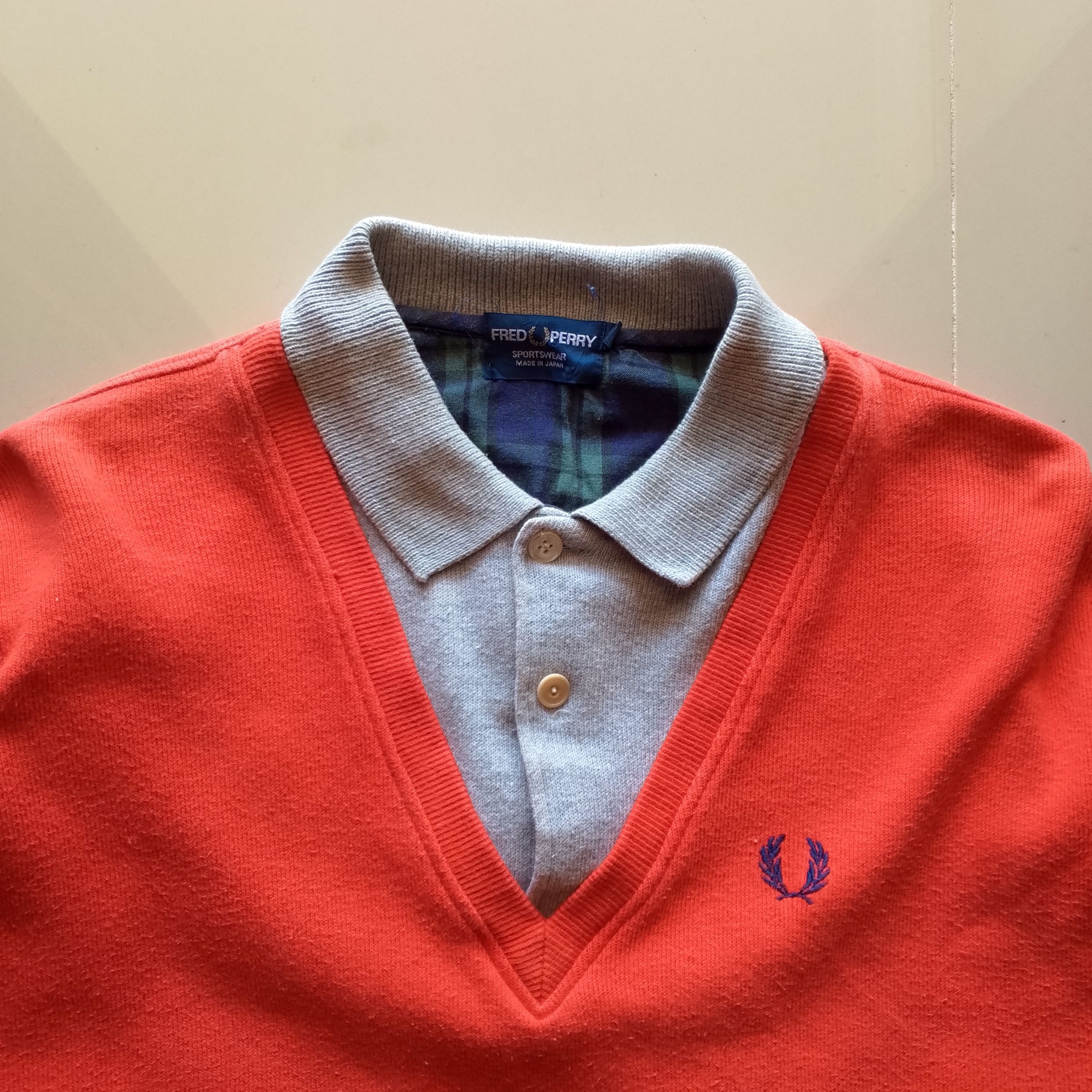 Fred Perry Rare Fred Perry V Neck Jumper included Collar Knitwear Size US M / EU 48-50 / 2 - 3 Thumbnail