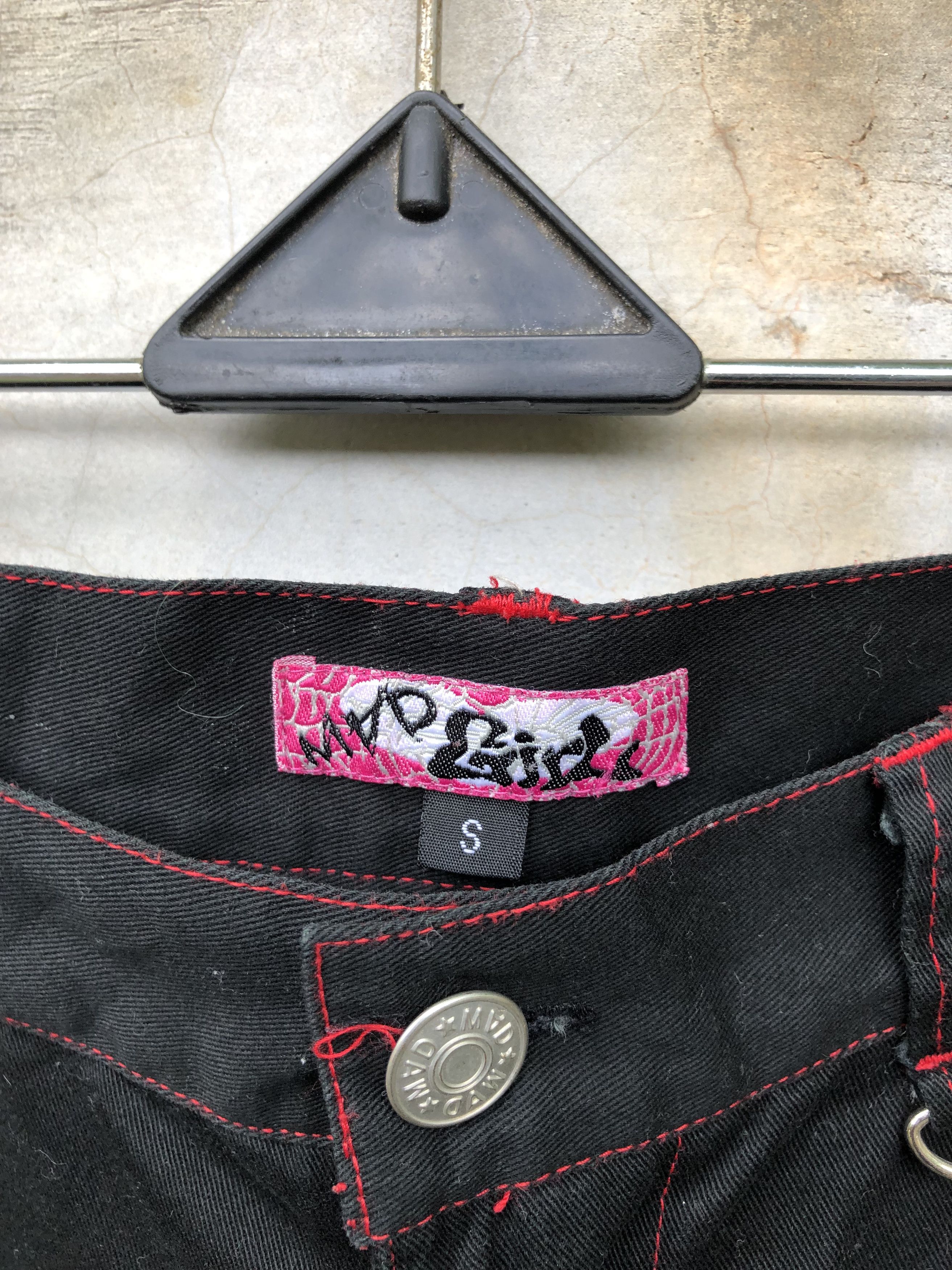Beauty Beast Mad Girl by Mad Punks Bondage Goth flared pants Size 28" / US 6 / IT 42 - 10 Thumbnail