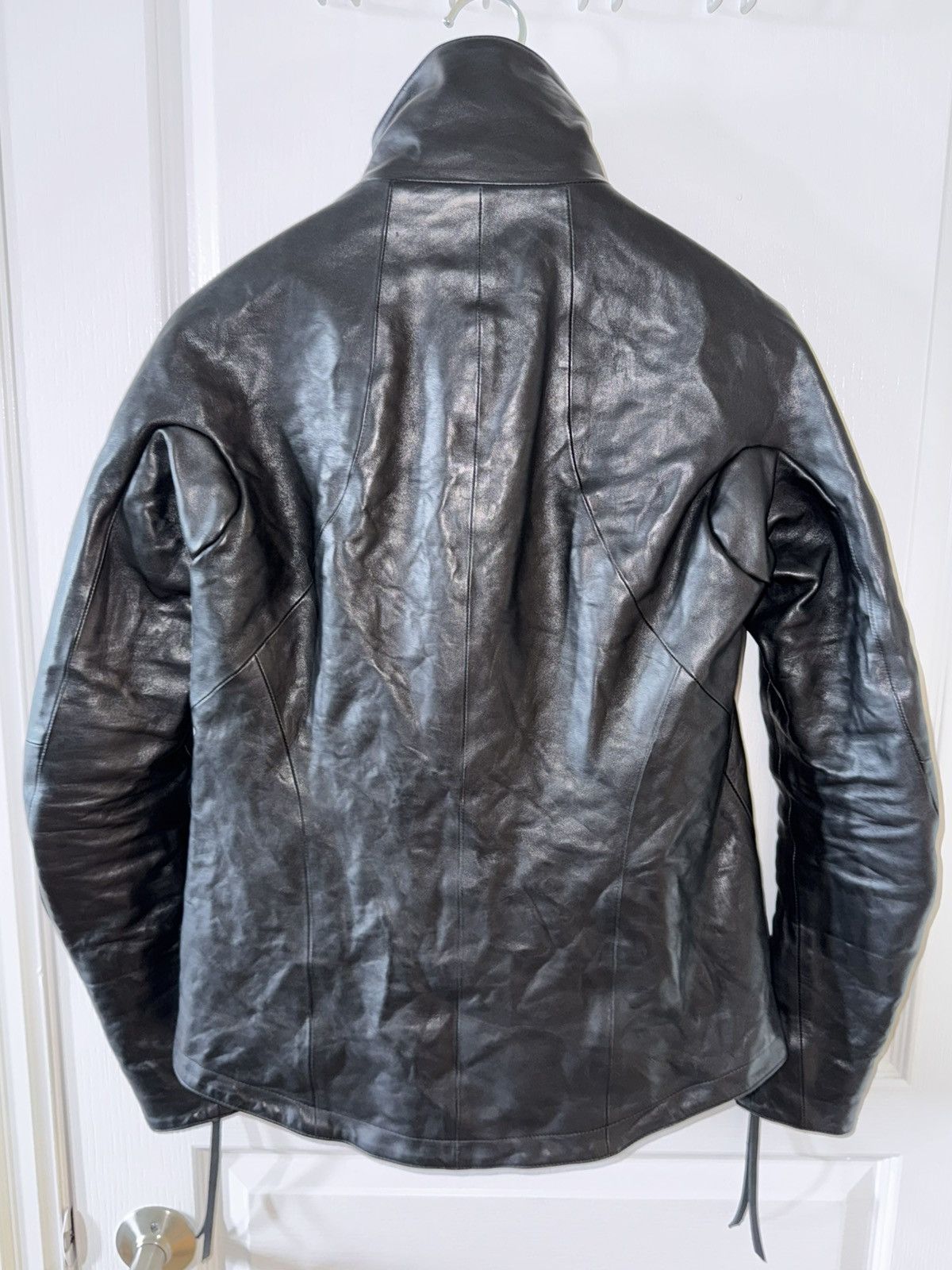 D.Hygen D.HYGEN Horse Leather High Neck Jacket (Black) Size US S / EU 44-46 / 1 - 7 Thumbnail