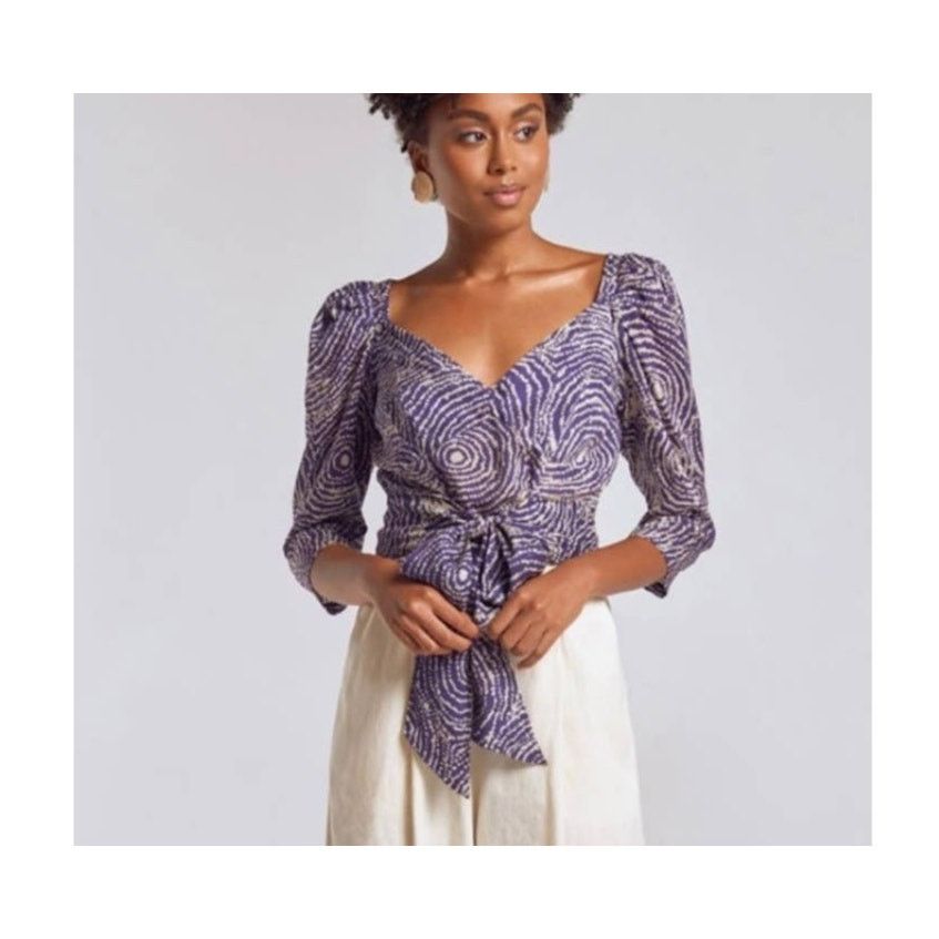 Anthropologie New TRACY REESE Mireille Tie-Front Blouse $188 SIZE 2 Size XS / US 0-2 / IT 36-38 - 1 Thumbnail